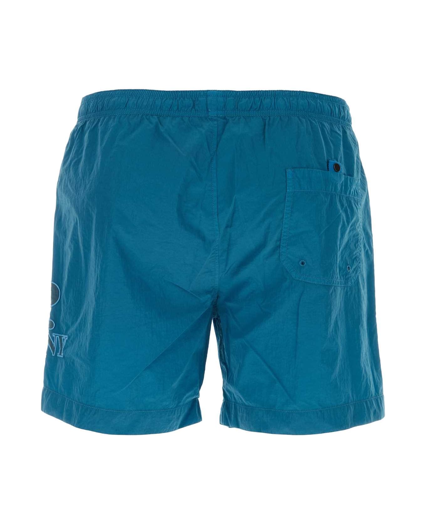 C.P. Company Air Force Blue Nylon Swimming Shorts - INKBLUE