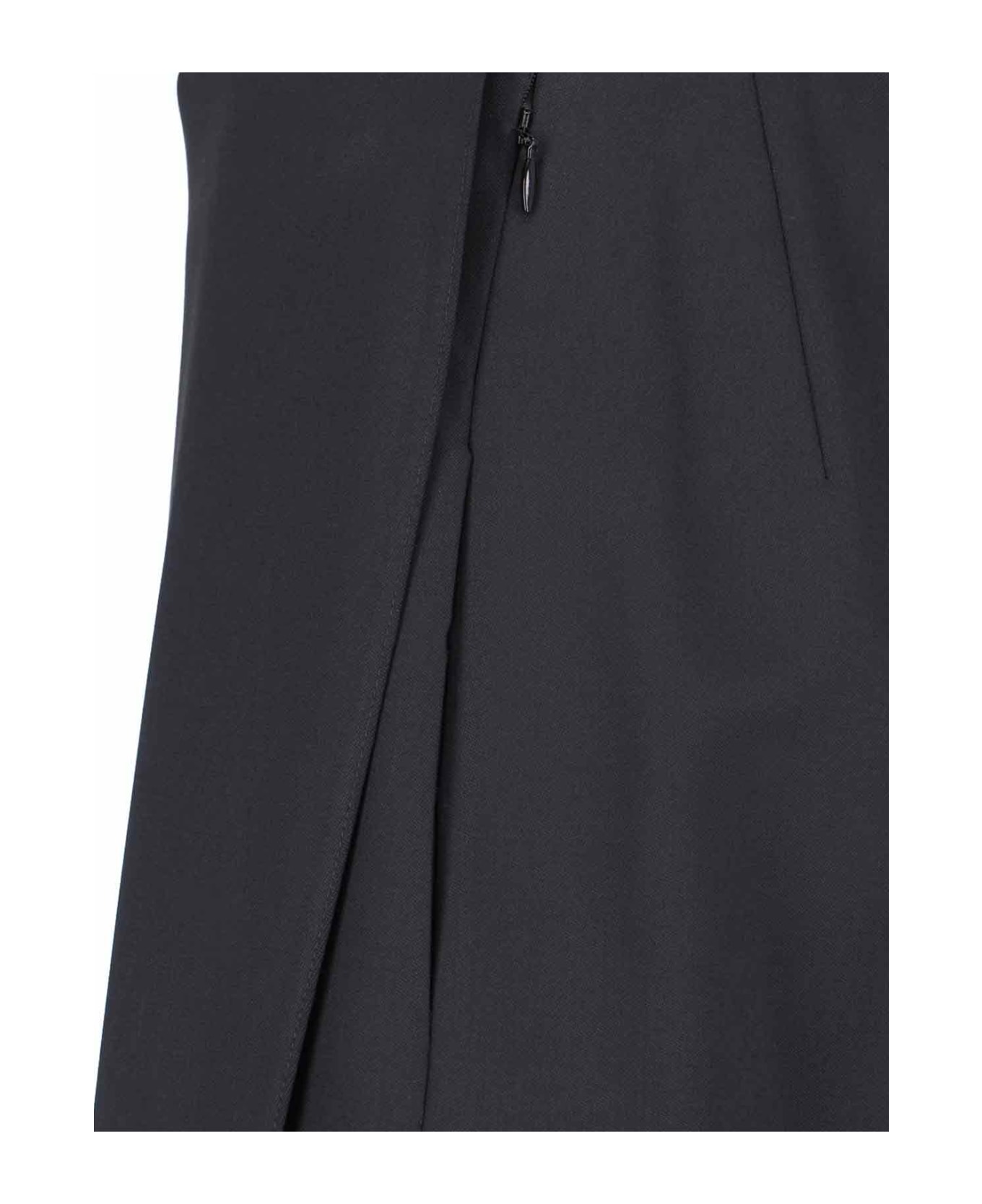 Alaia Asymmetrical Wool Pant Skirt - Black