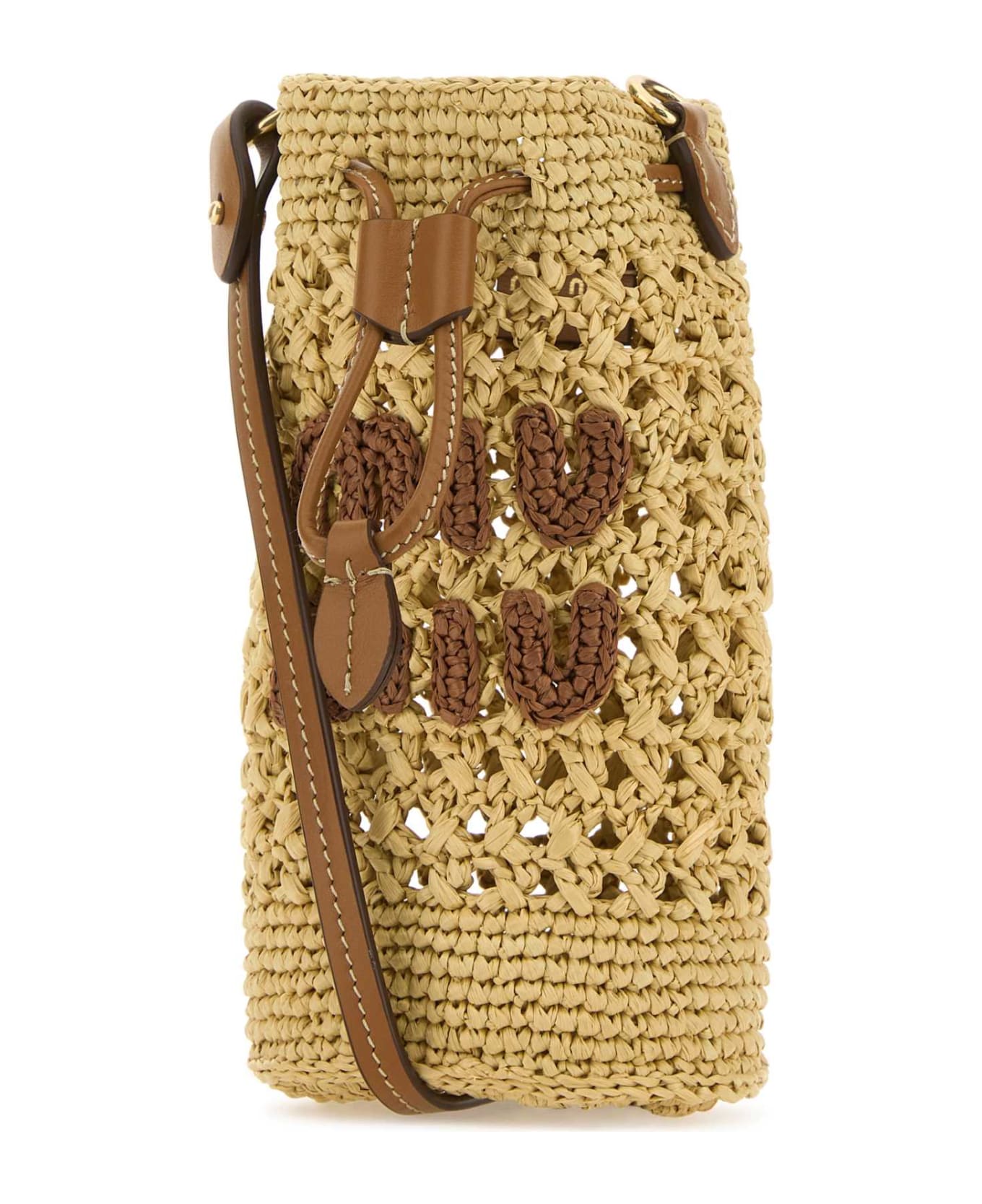 Miu Miu Beige Crochet Bucket Bag - NATURALECOGNAC