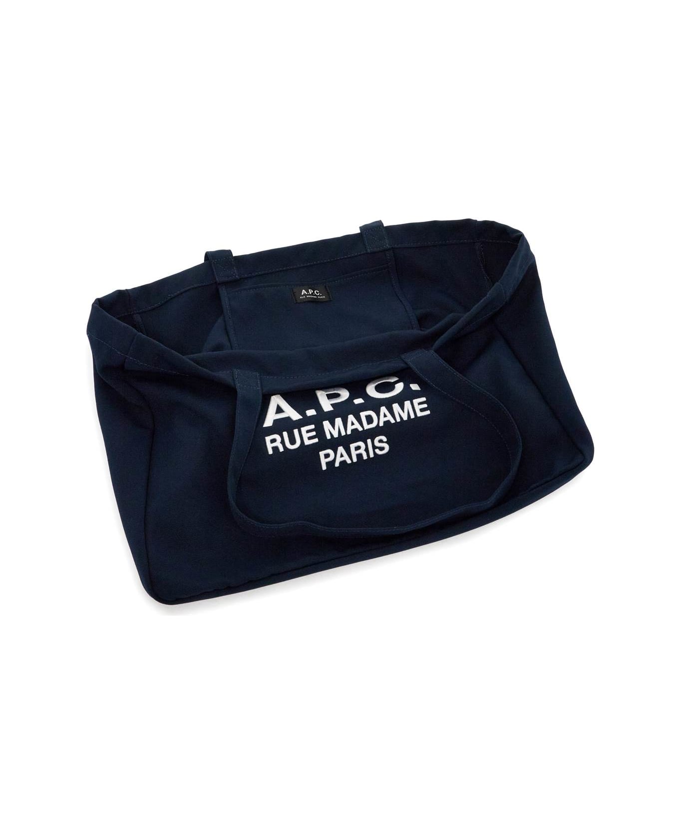 A.P.C. Diane Rue Madame Shopping Bag - DARKNAVY
