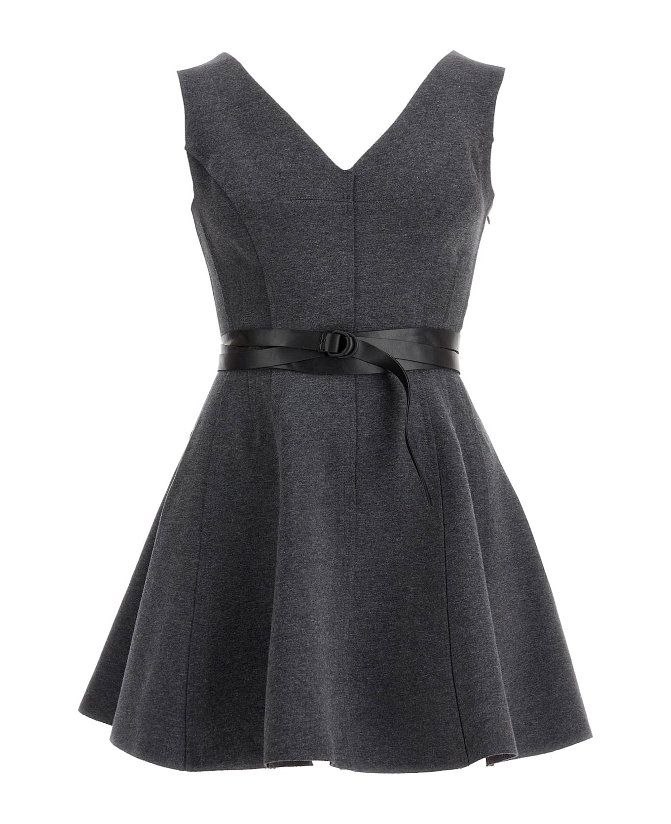 Norma Kamali Grace Jersey Mini Dress For Women - DARK HEATHER GREY (Grey)