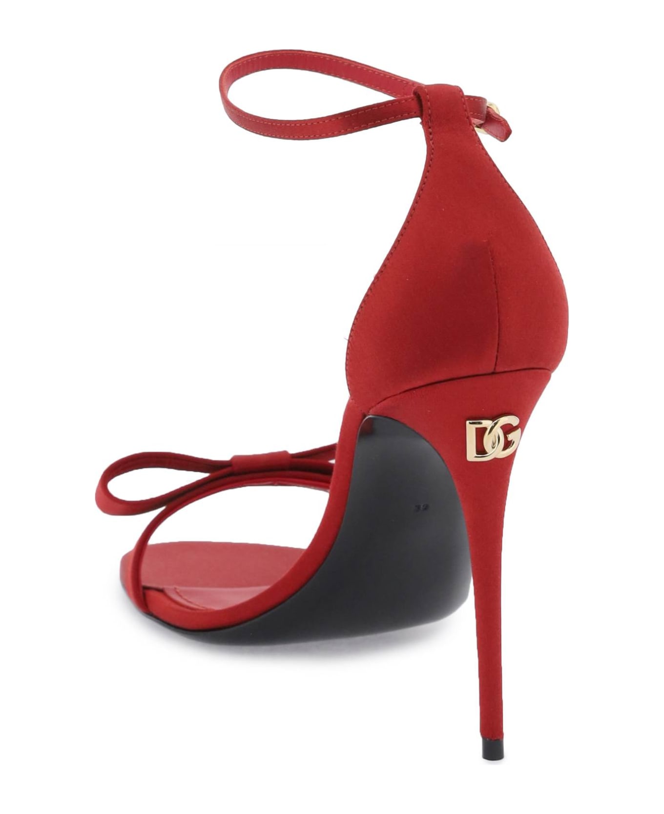 Dolce & Gabbana Satin Sandals - ROSSO SCURO 1 (Red)
