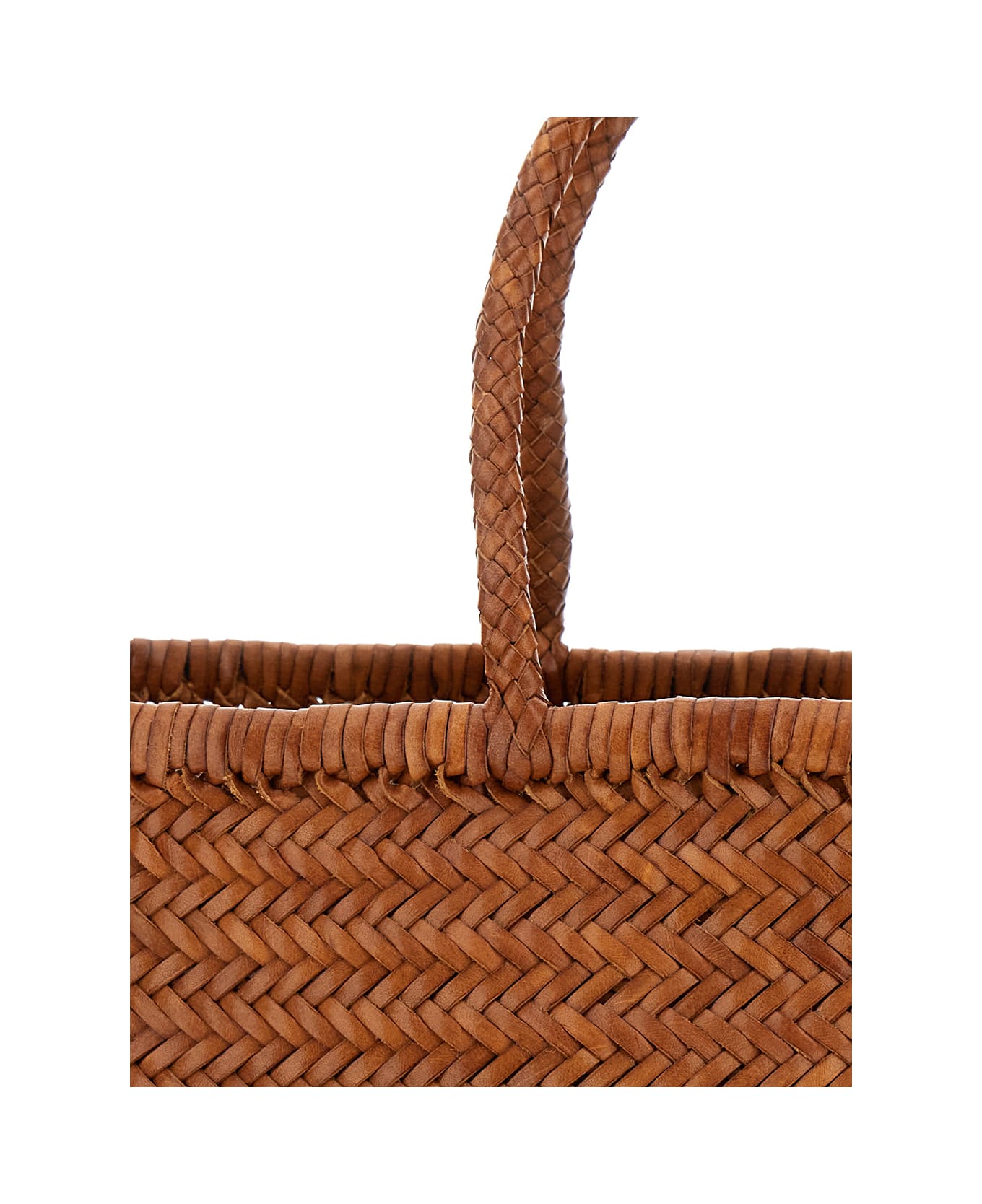 Dragon Diffusion 'bamboo Triple Jump' Light Brown Tote Bag In Woven Leather Woman - Brown