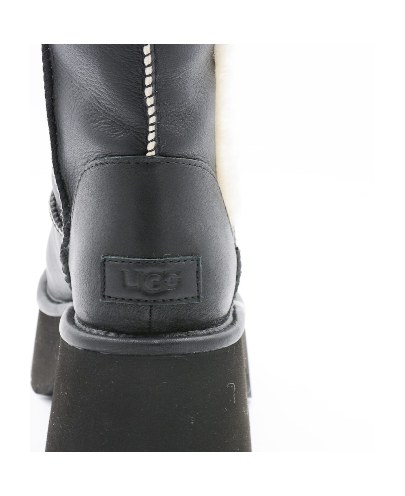 UGG Black Leather Esme Boots - Black