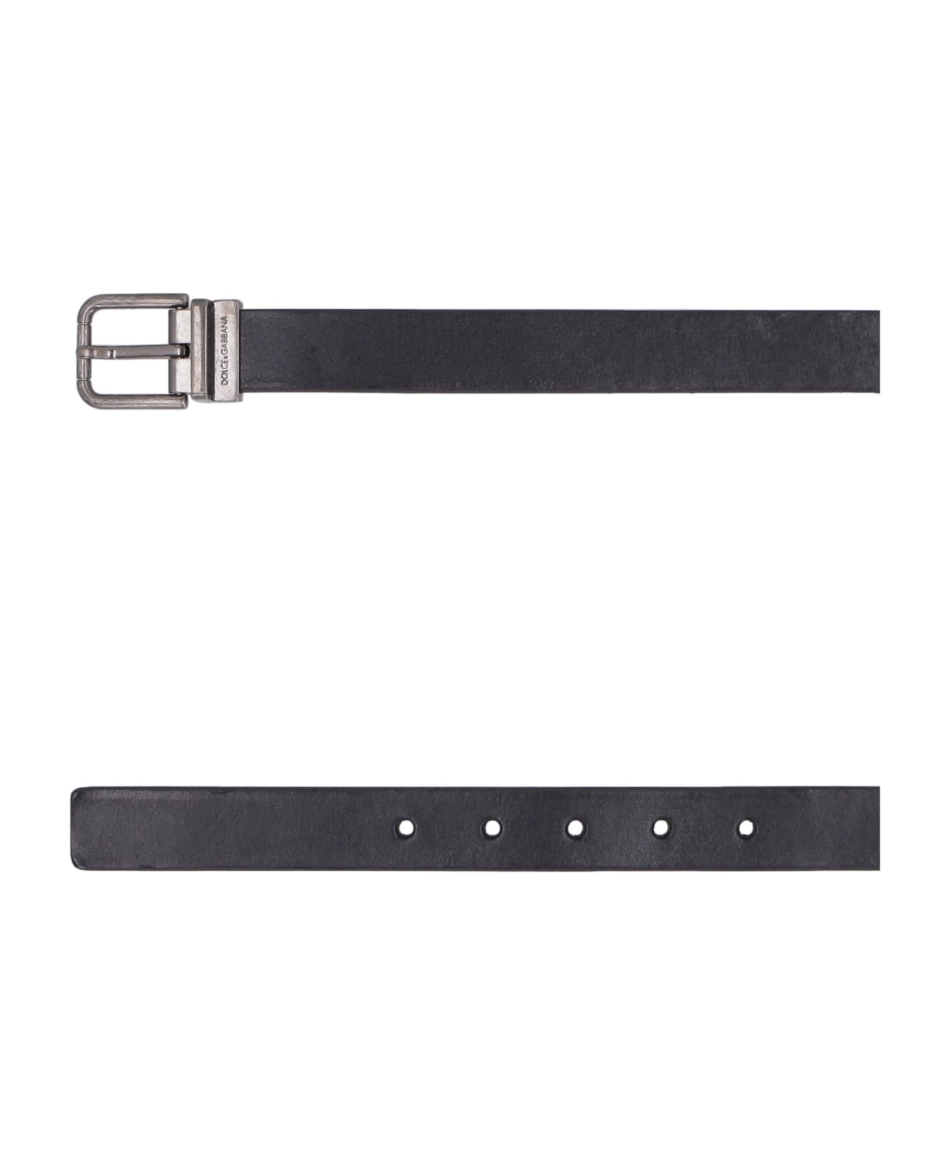 Dolce patent & Gabbana Logo Cardigans Leather Belt - black