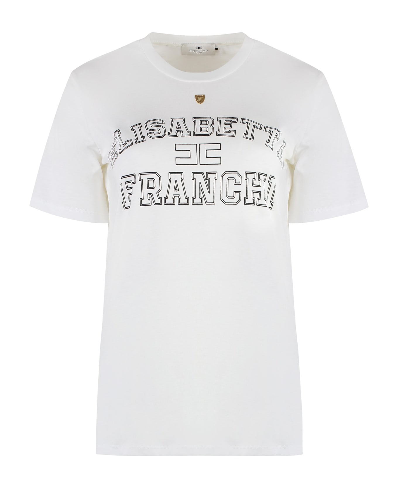 Elisabetta Franchi Cotton Crew-neck T-shirt - White