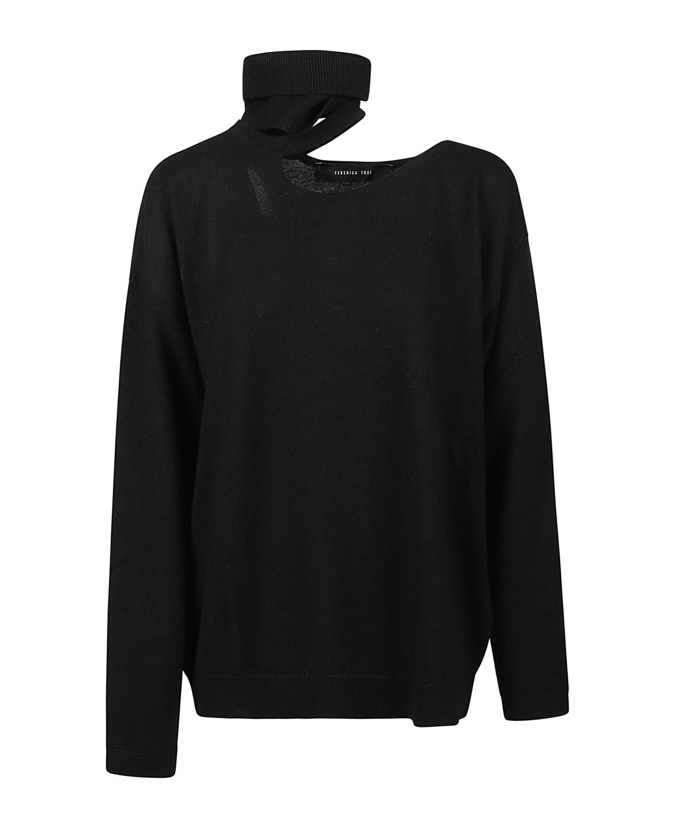 Federica Tosi Cut Out Turtle Neck Sweater - Nero