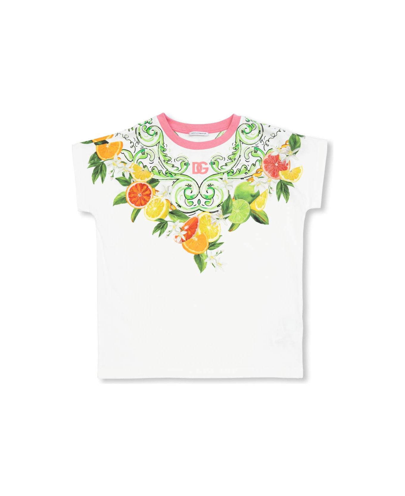 Dolce & Gabbana Kids T-shirt With Citrus Motif - Antigua Navy Midshipmen Affluent Polo
