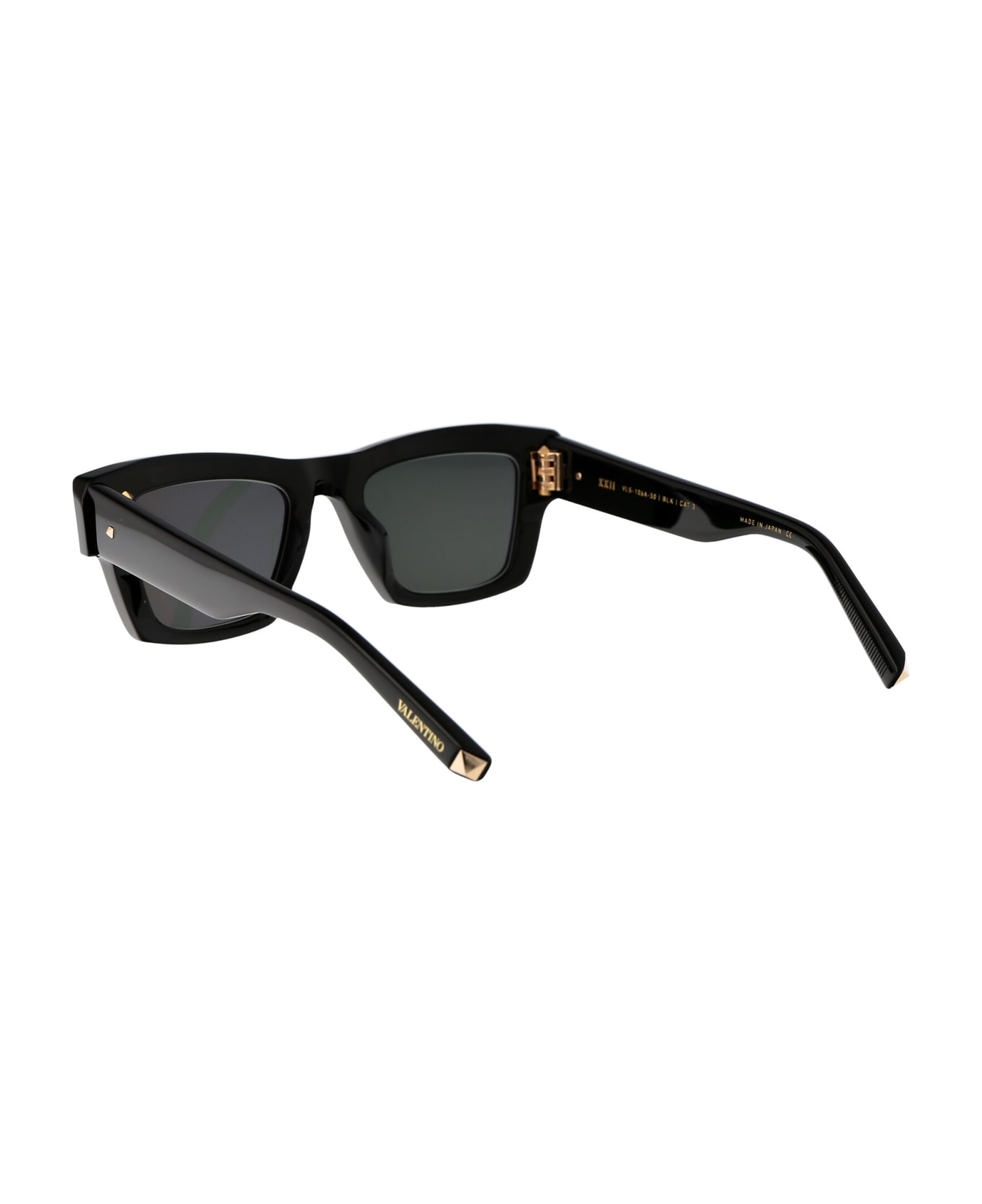 Valentino Eyewear Xxii Sunglasses - Black - White Gold w/Dark Green Lenses サングラス