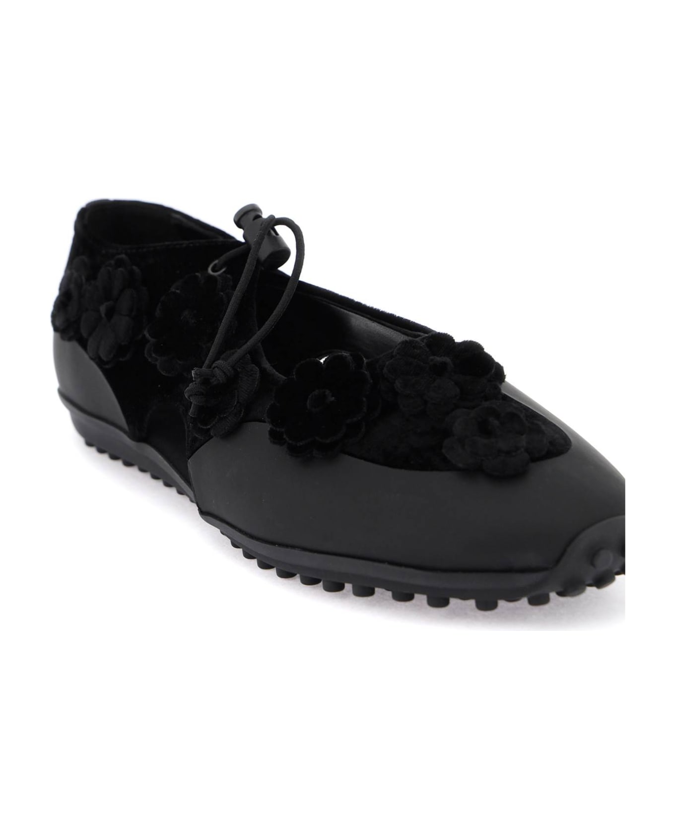 Cecilie Bahnsen Shay Open Flat Ballet Shoes - BLACK (Black)