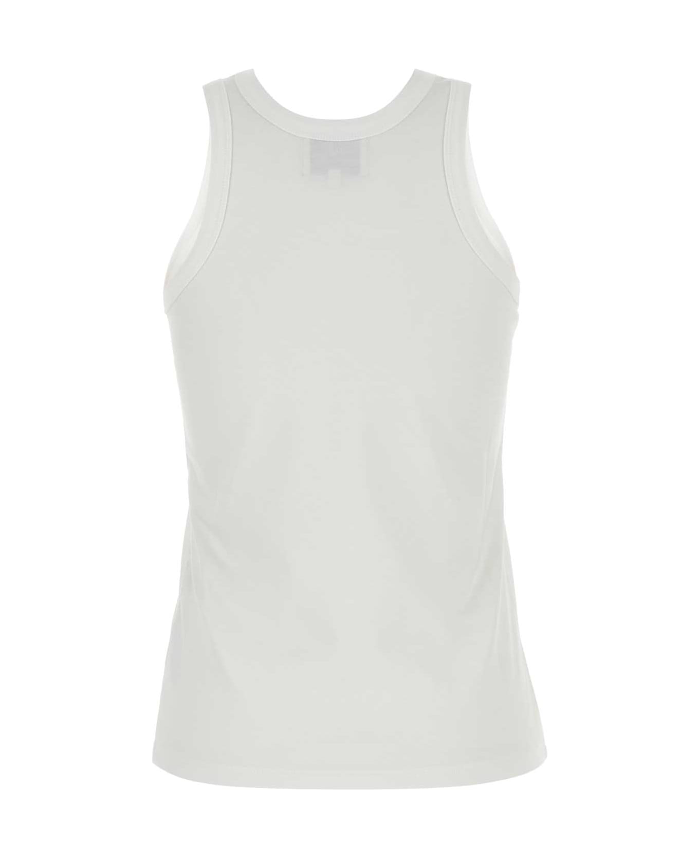 Loulou Studio White Cotton Poso Tank Top - WHITE