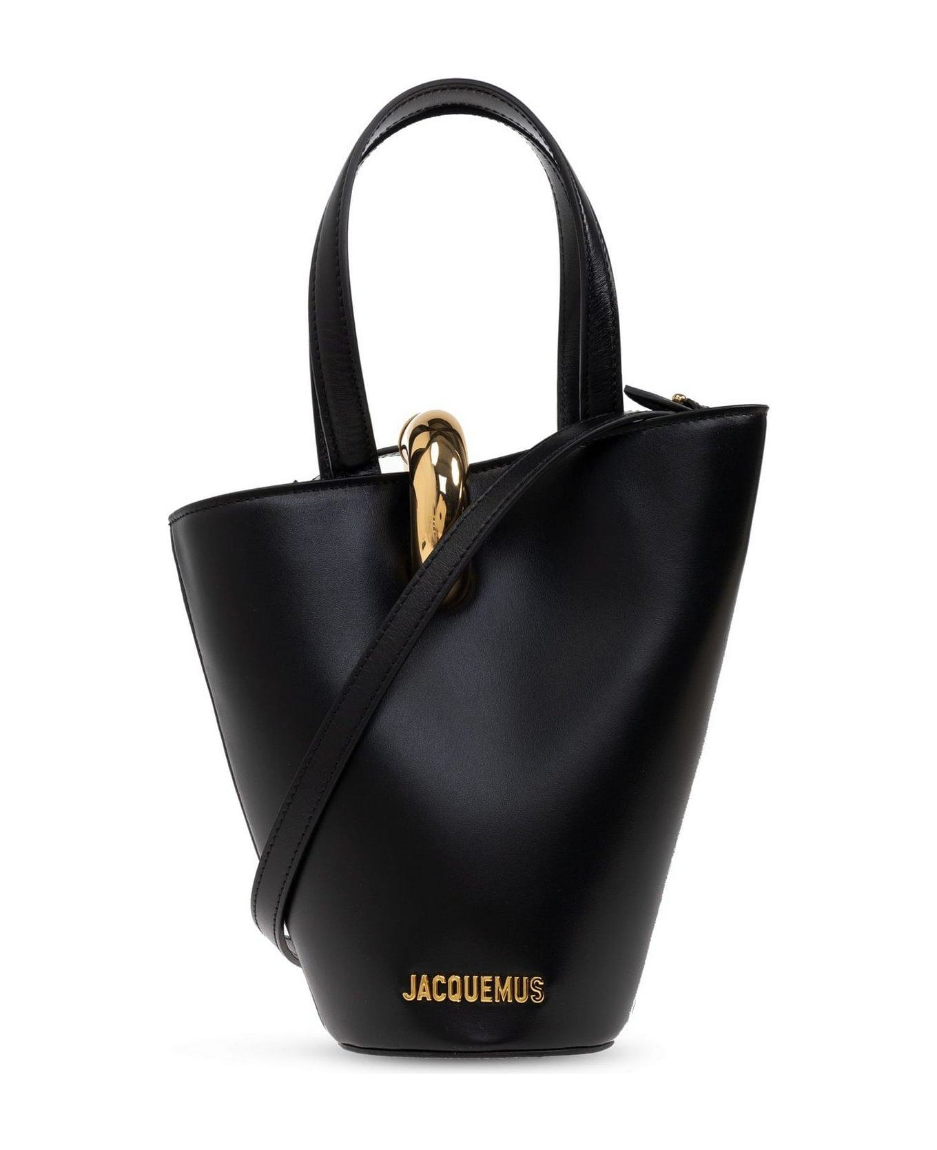 Jacquemus The Small Bambola Asymmetric Mini Bucket Bag - BLACK