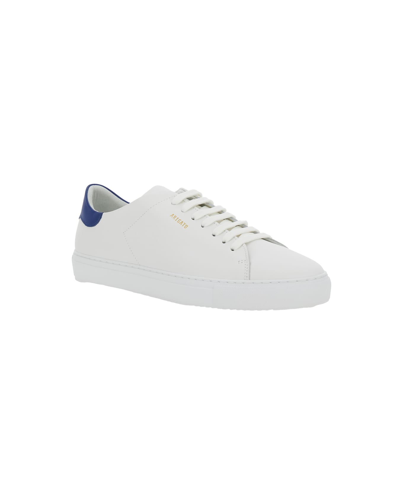Axel Arigato 'clean 90' White Low Top Sneakers With Laminated Logo In Leather Man - White