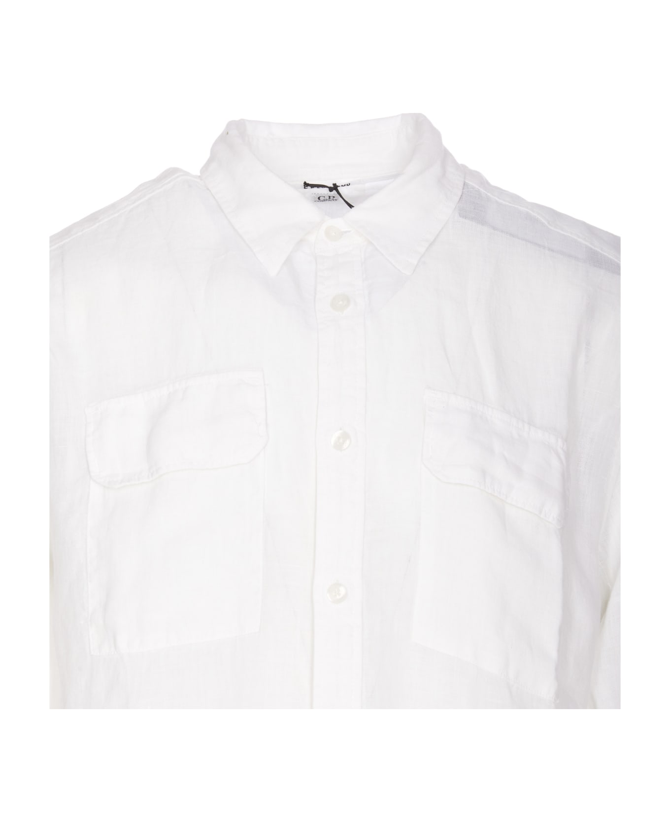 C.P. Company Logo Linen Shirt - White