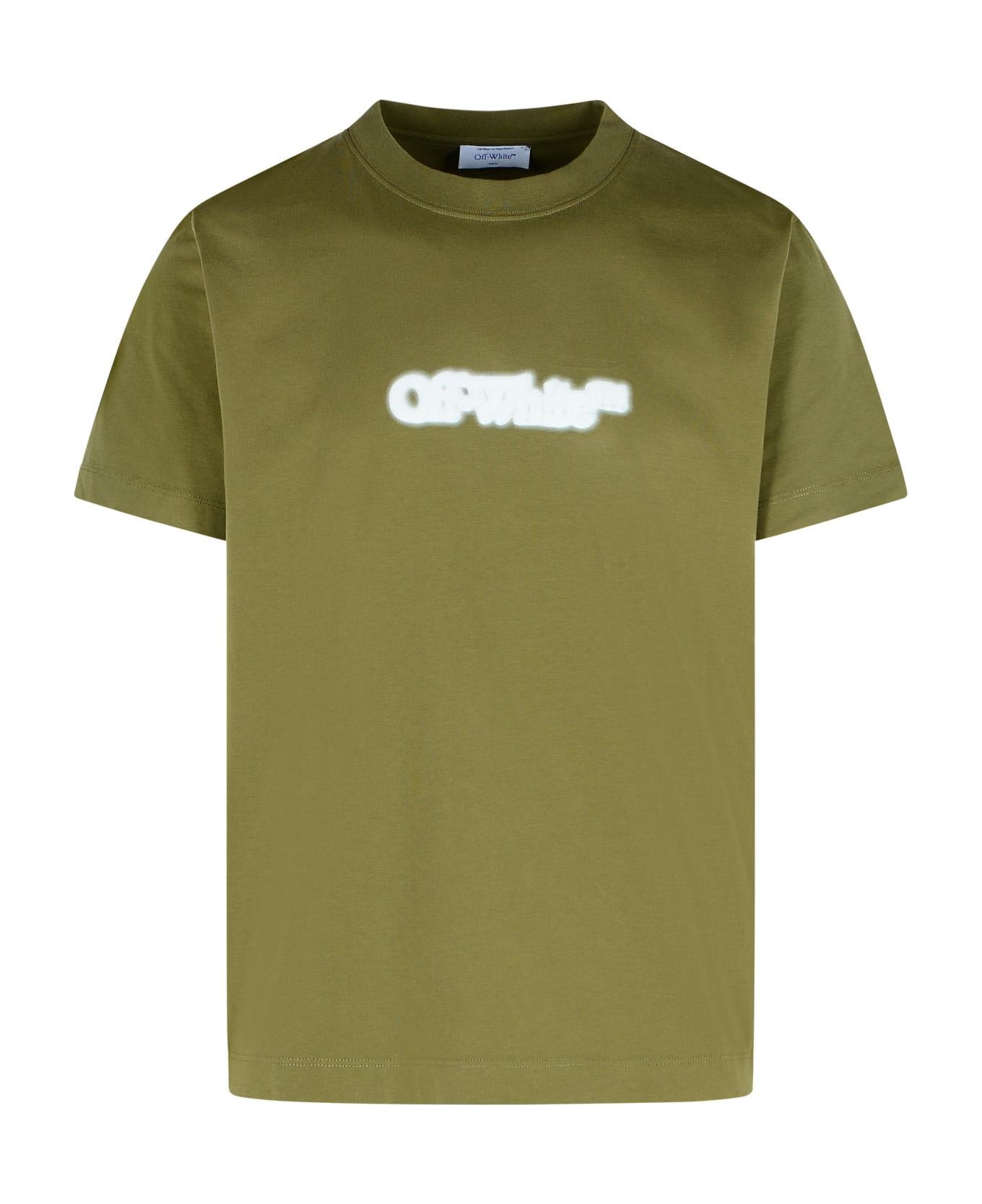 Off-White 'spray Arrow' Green Cotton T-shirt - Green