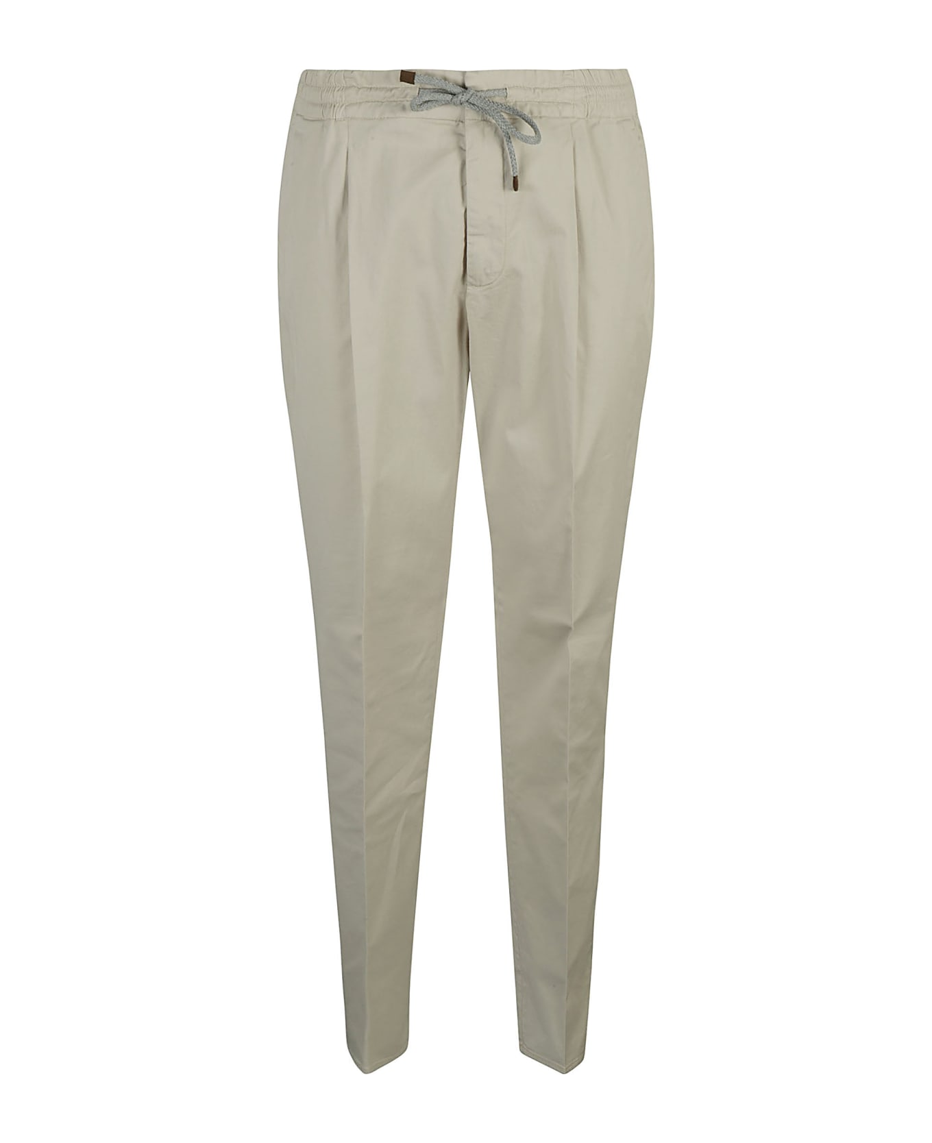 Brunello Cucinelli Drawstring Waist Plain Trousers - Marmo