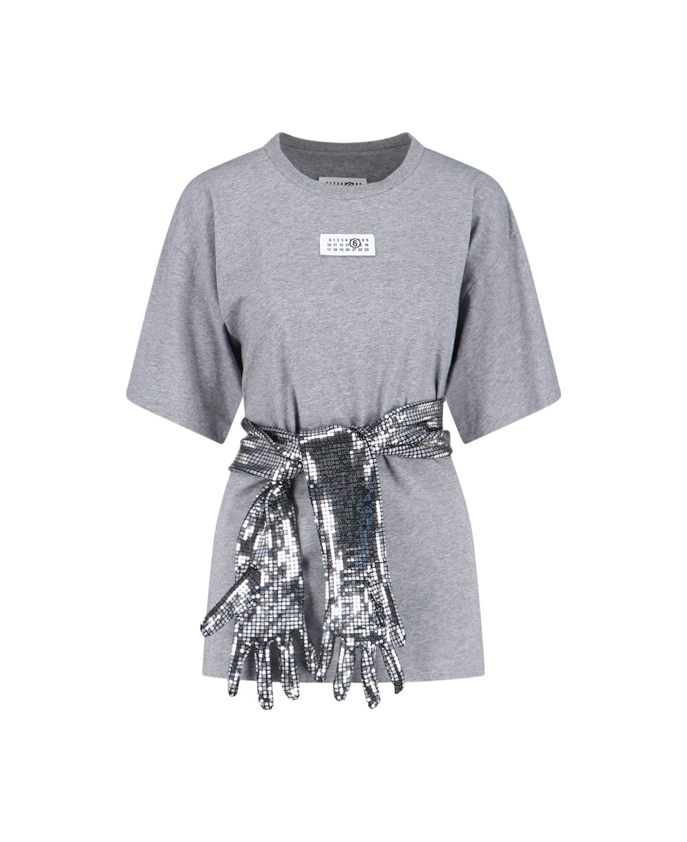 MM6 Maison Margiela Gloves Crewneck T-shirt - Gray