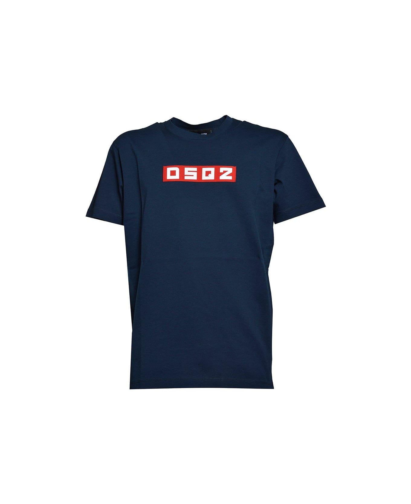 Dsquared2 D2 Logo Patch Crewneck T-shirt - Blu navy