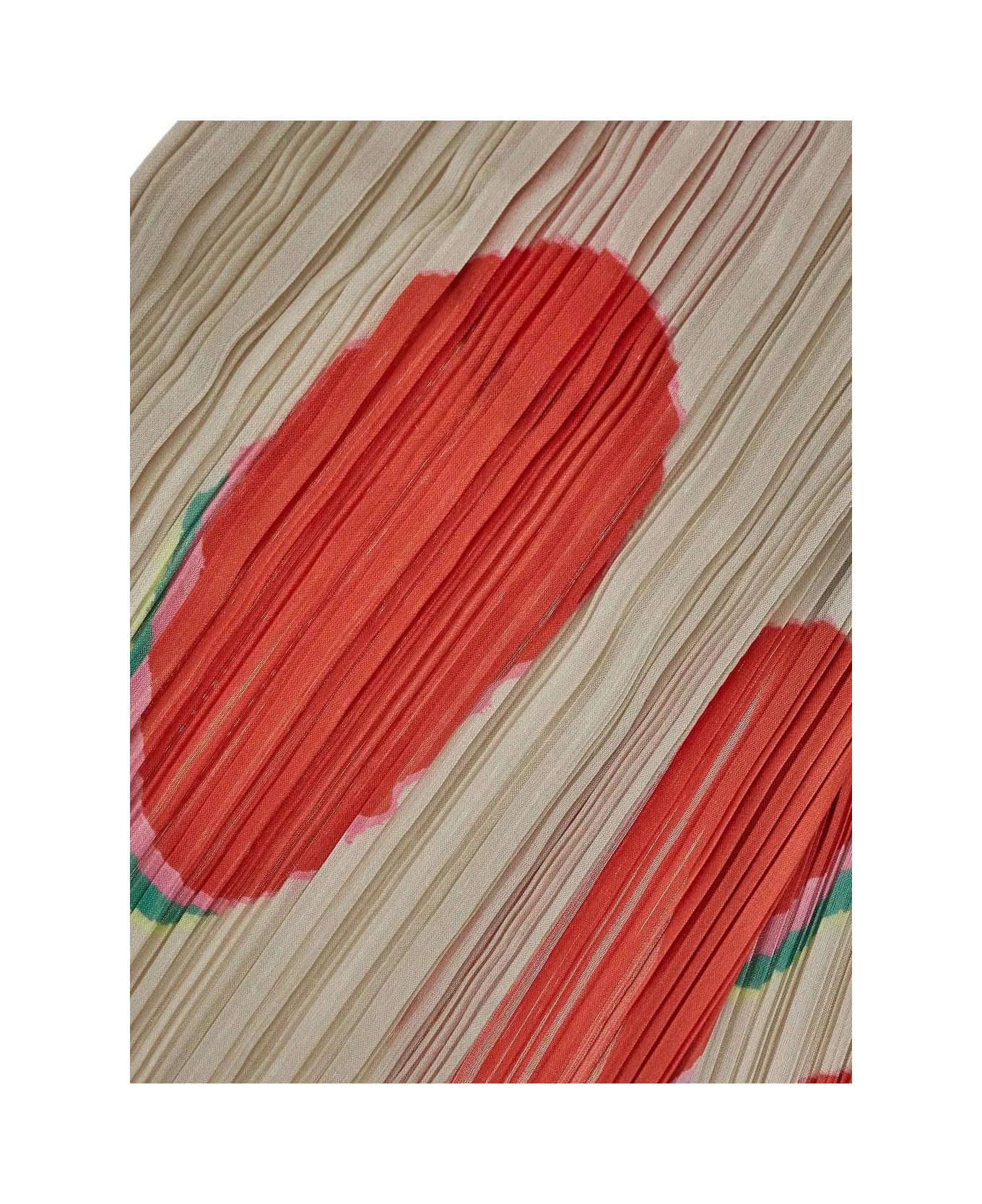 Pleats Please Issey Miyake Pleated Scarf - NEUTRALS/RED スカーフ＆ストール