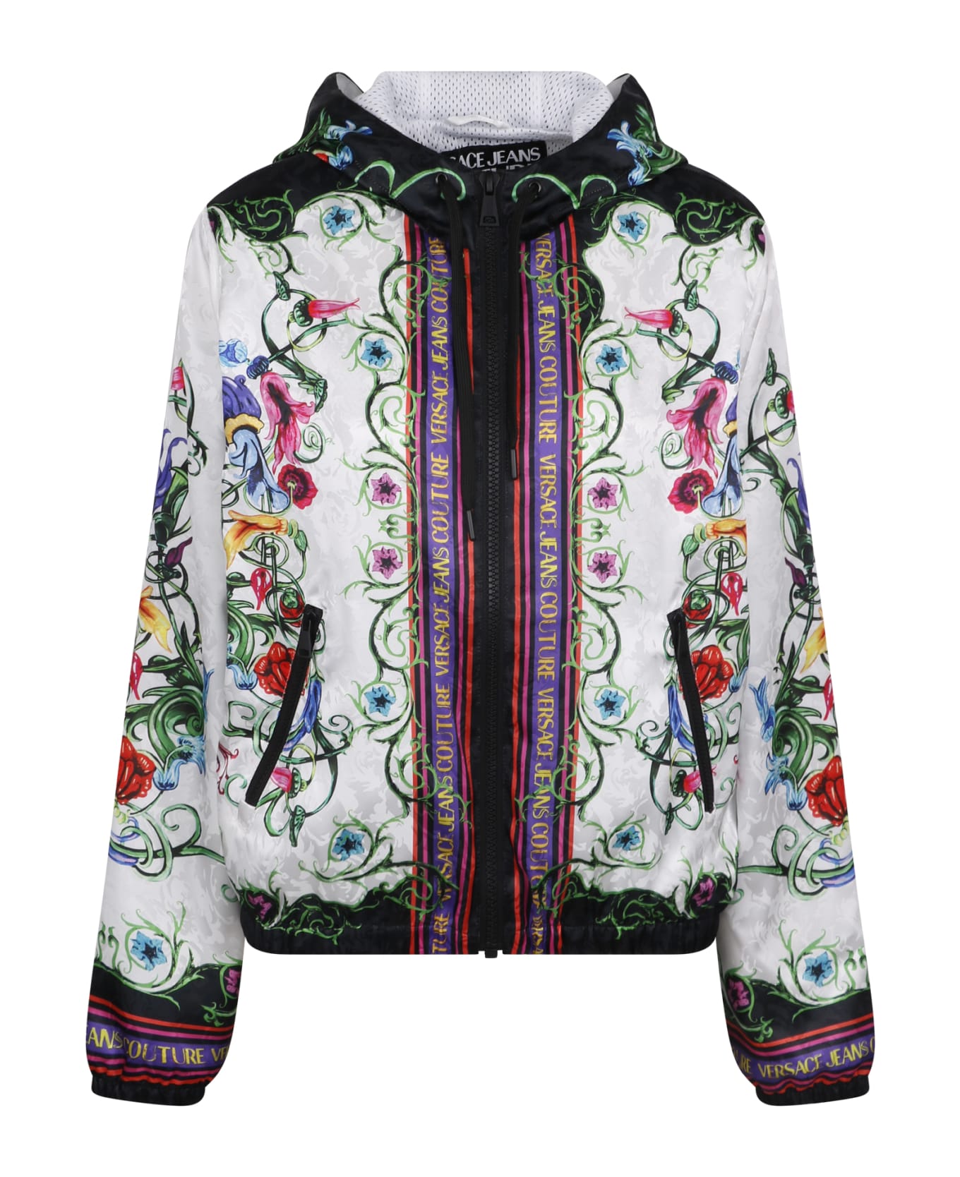 Versace Jeans Couture Floral-print Bomber Jacket - WHITE