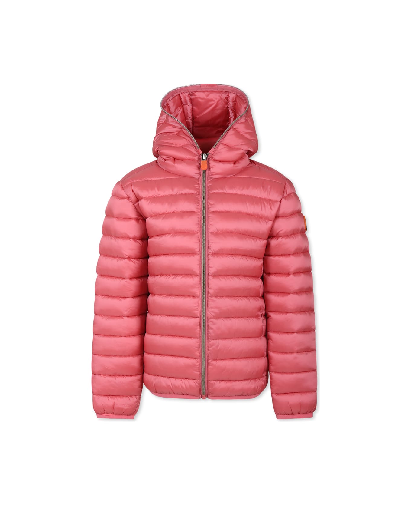 Save the Duck Pink Down Jacket For Girl With Logo - Pink