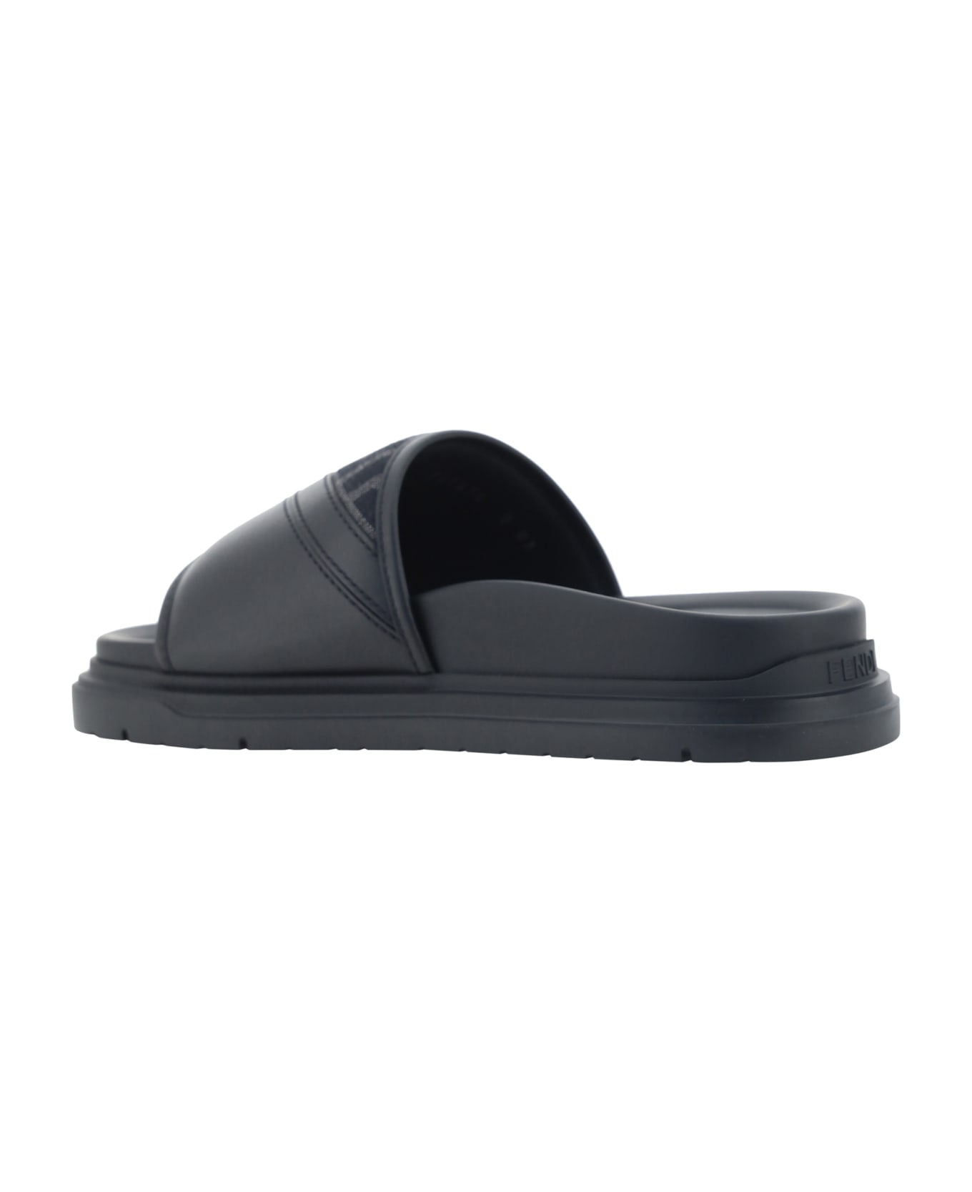 Fendi Slide Sandals - Nero+ner+grigio Nero