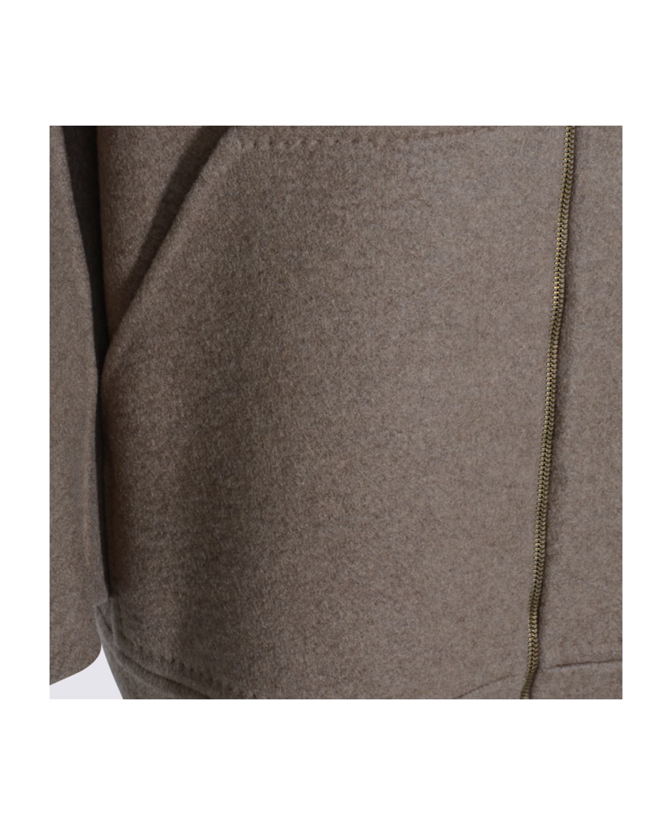 Max Mara Beige Wool Gradi Coat - Dove Grey