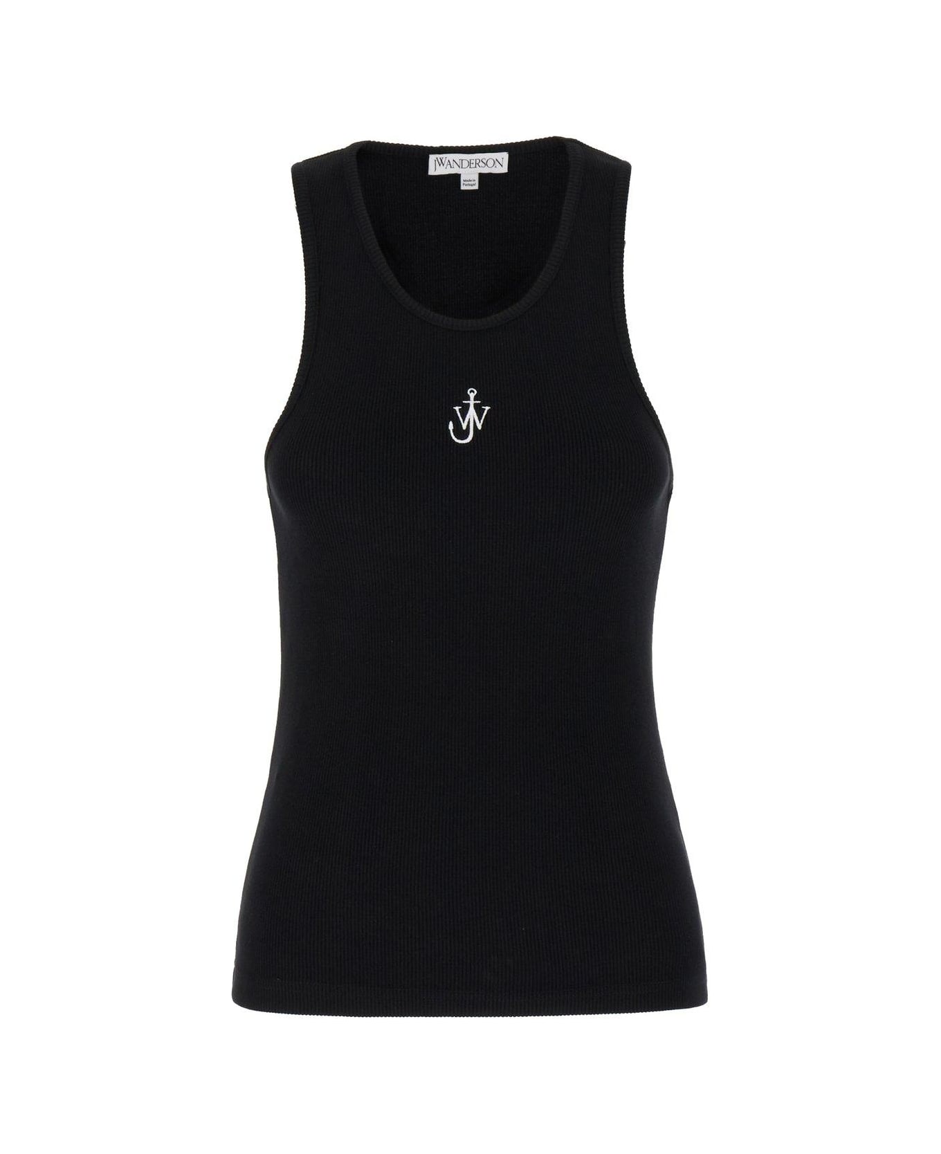 J.W. Anderson Anchor Logo Embroidered Tank Top - Black