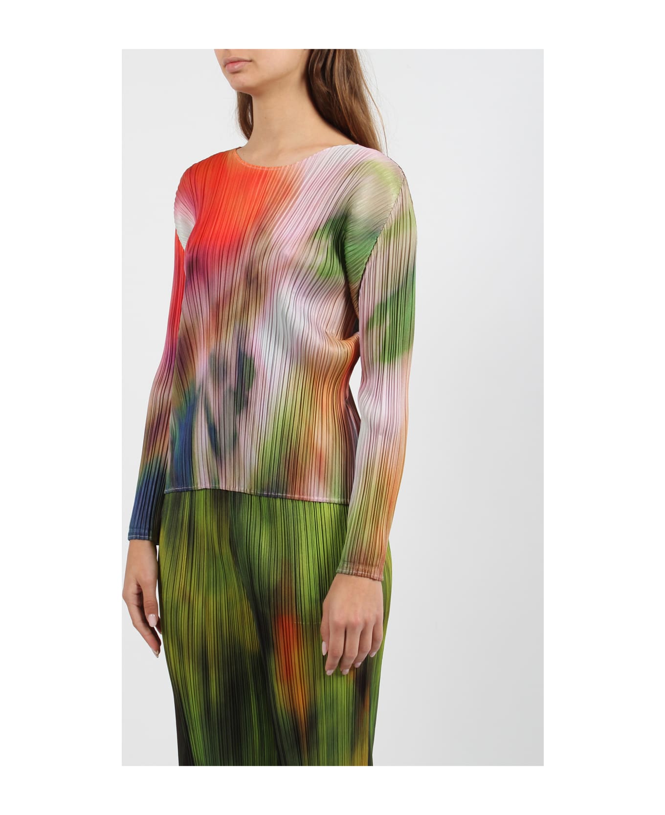 Pleats Please Issey Miyake Turnip & Spinach Top - MultiColour