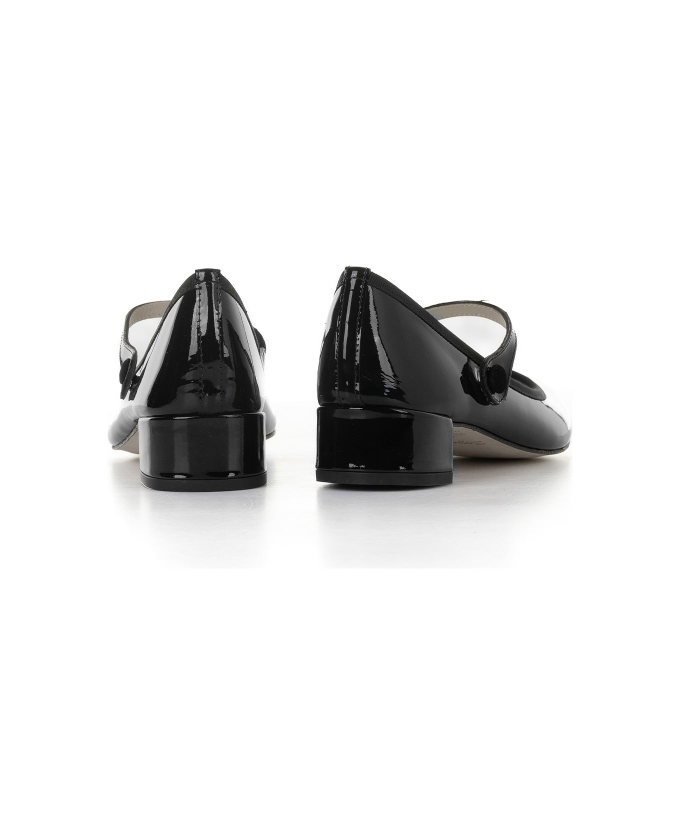 Repetto Ballerina In Shiny Leather With Strap - NOIR