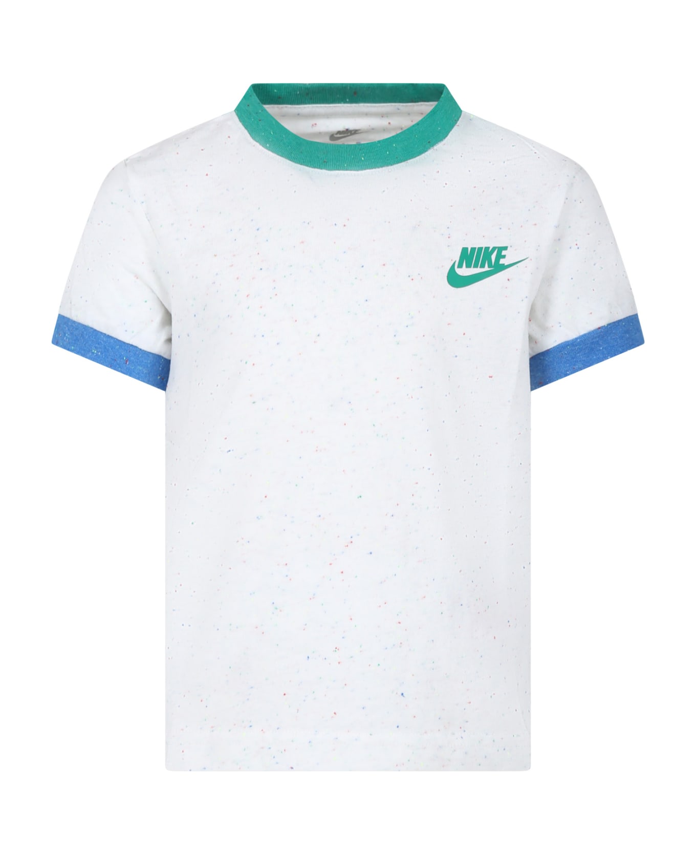 Nike White T-shirt For Boy With Swoosh - White