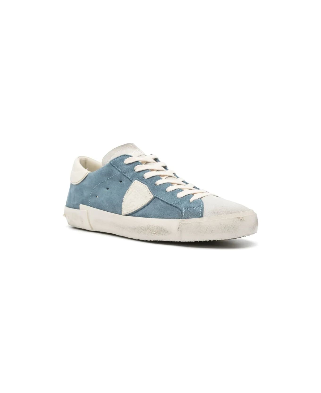 Philippe Model Prsx Low Man Sneakers - Daim Mixage Light Blue White