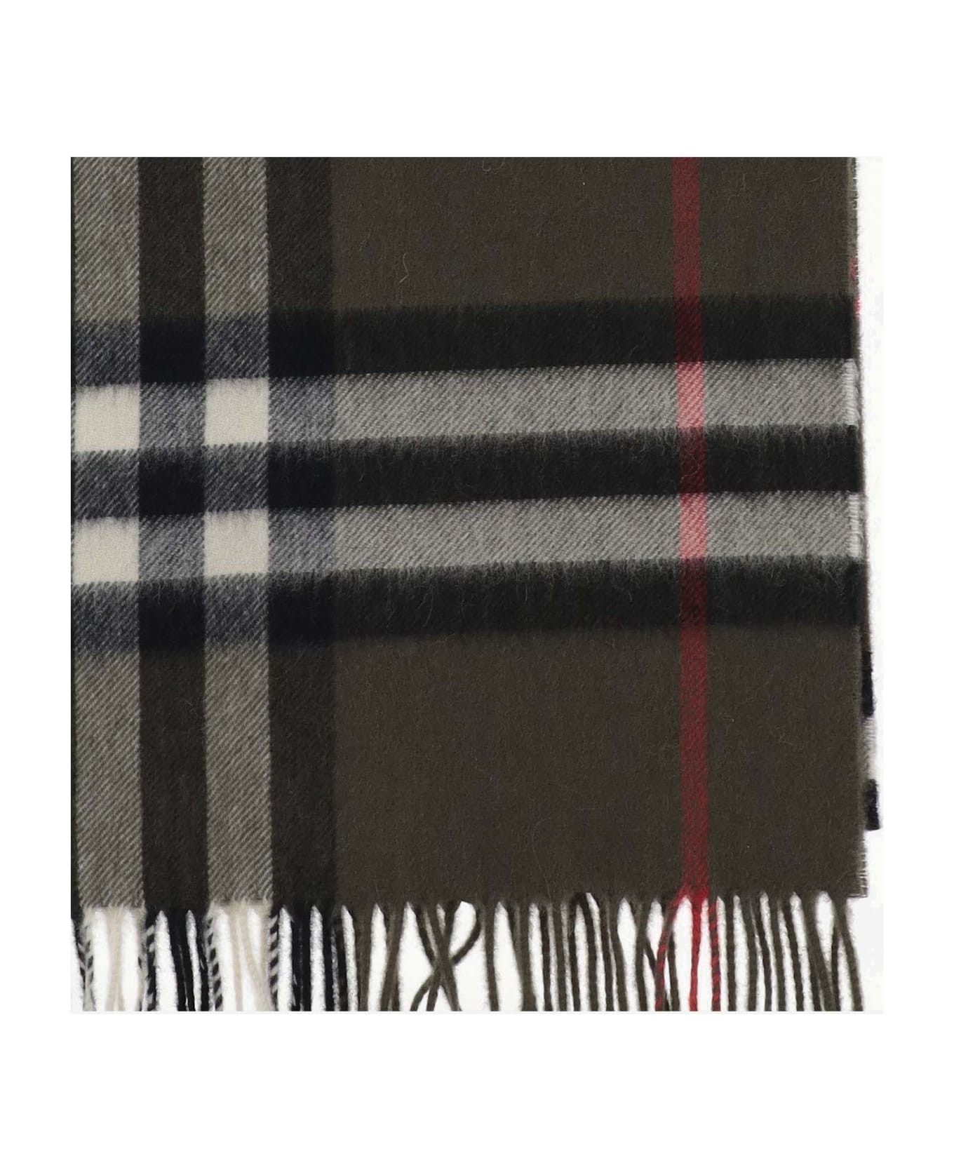 Burberry Cashmere Scarf With Check Pattern - Red