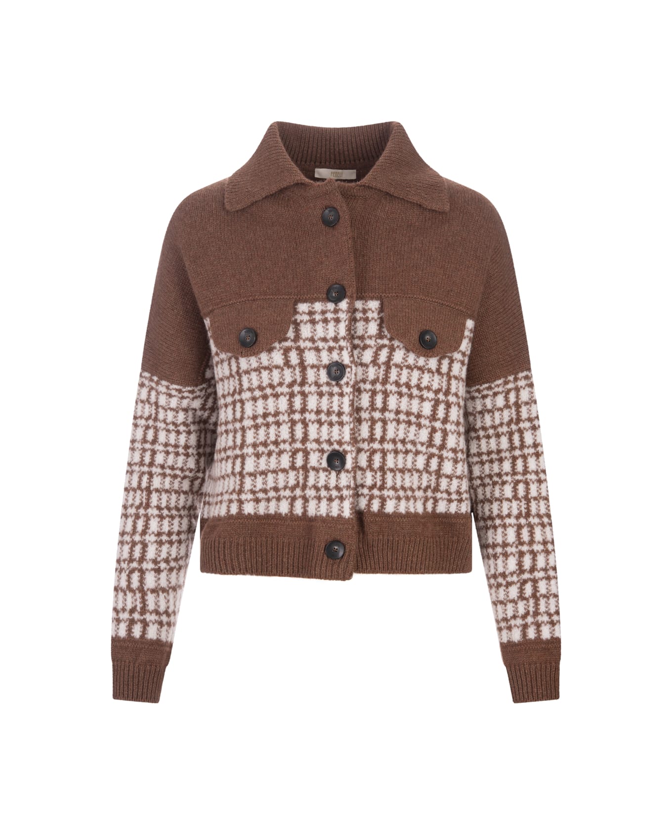 Fedeli Emerenth Jacket In Brown Tweed - Brown