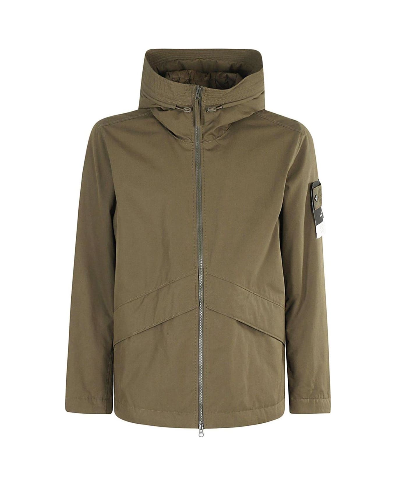 Stone Island Ghost Zip-up Jacket - Verde militare