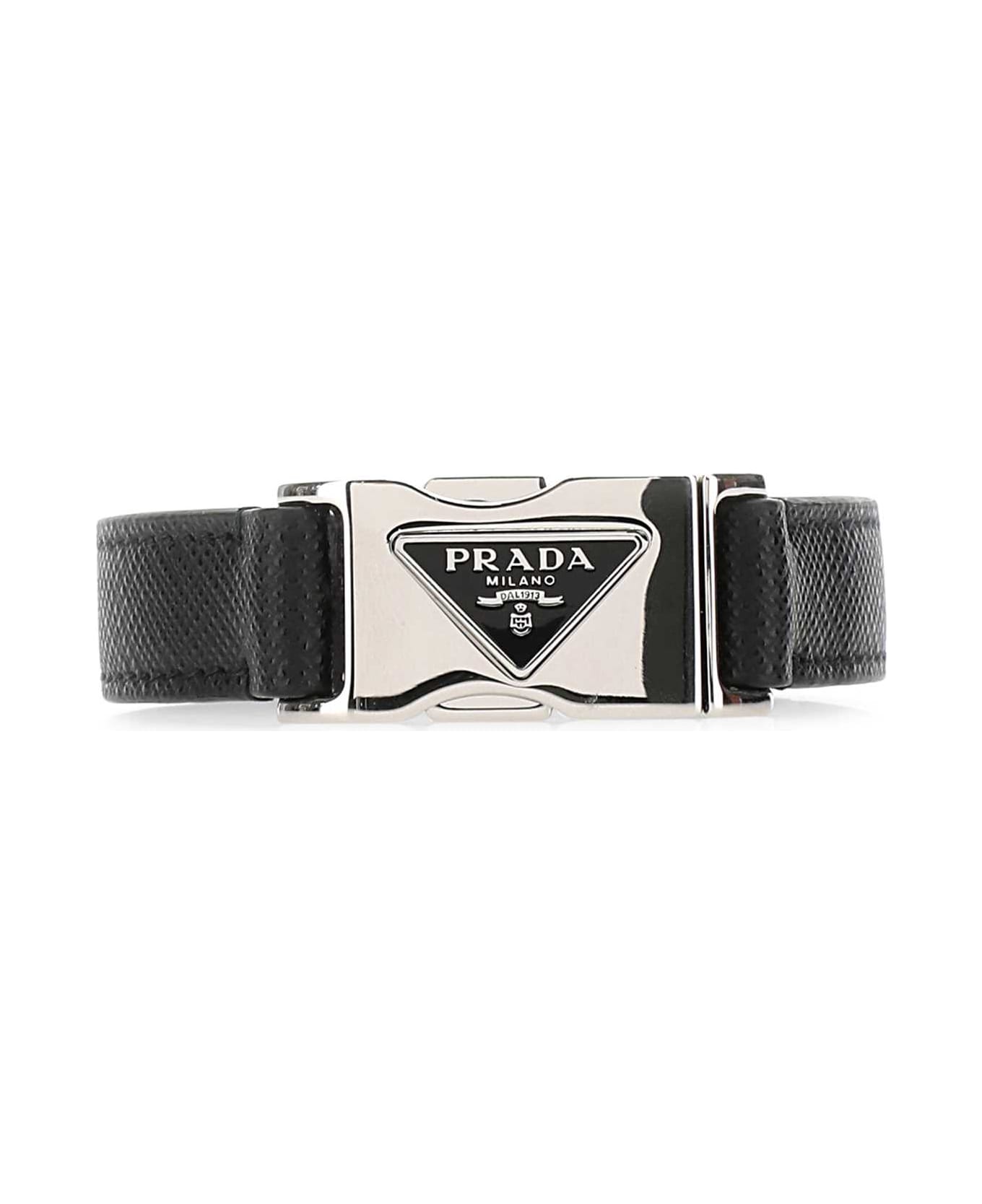 Prada Black Leather Bracelet - F0002