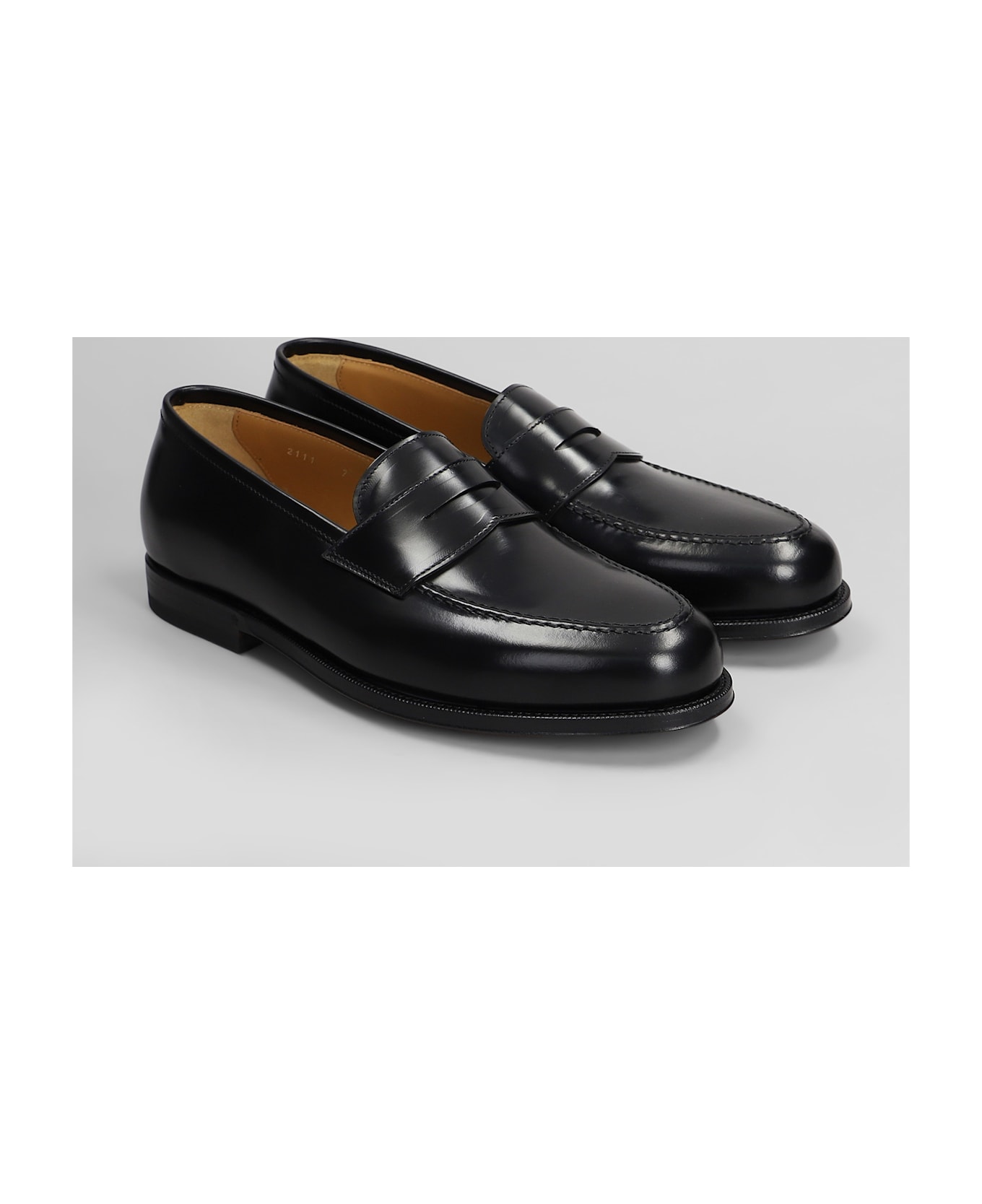 Green George Loafers In Black Leather - black