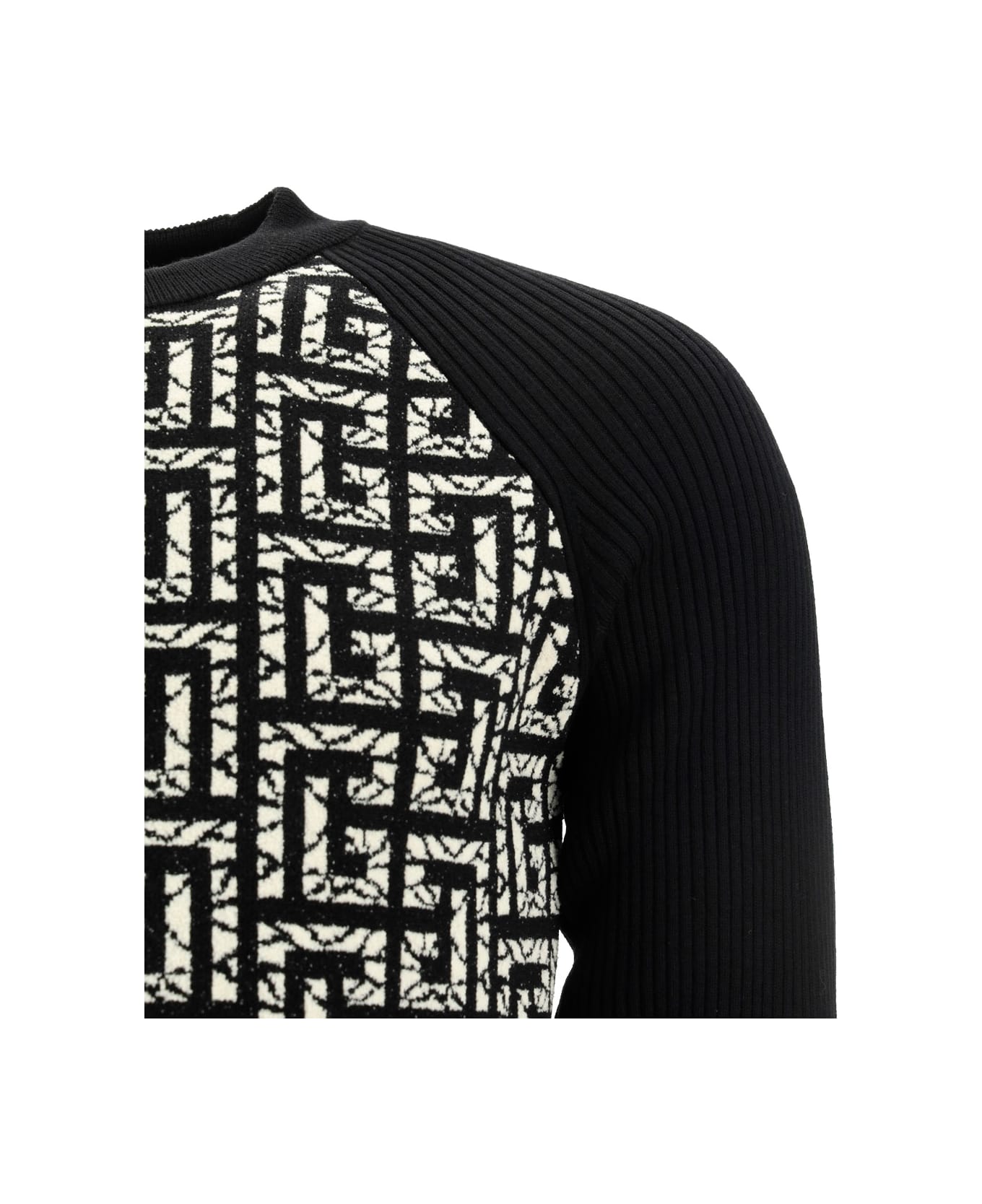 Balmain Monogram Sweater - Noir/naturel