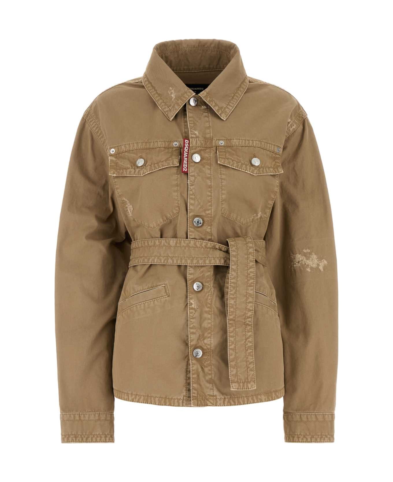 Dsquared2 Beige Cotton Jacket - KAKI