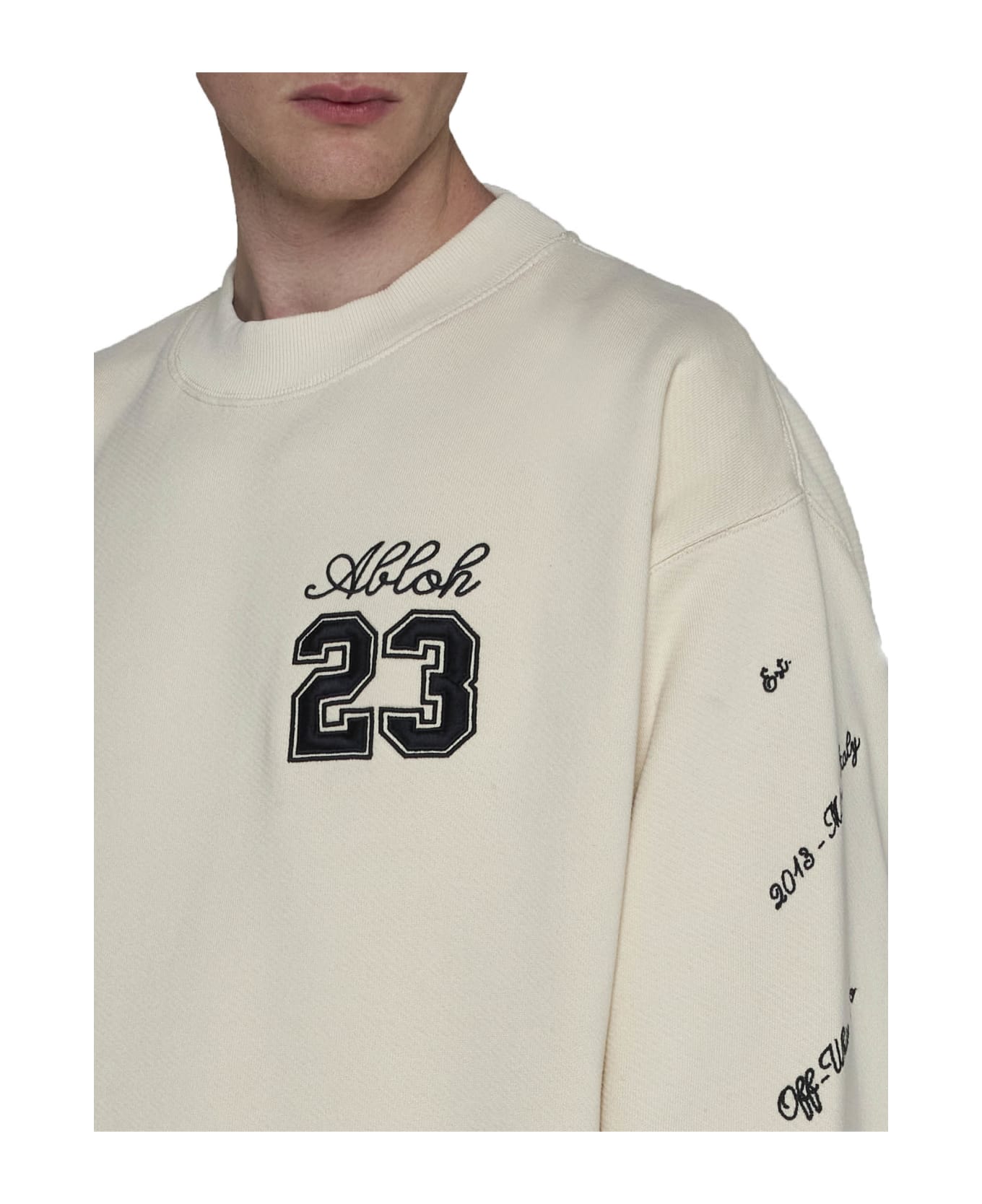 Off-White Skate Cotton Sweatshirt - Angora Black フリース