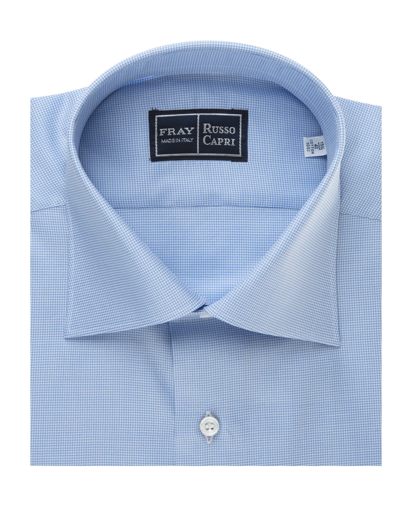 Fray Regular Fit Shirt In White And Light Blue Oxford Cotton - Blue シャツ