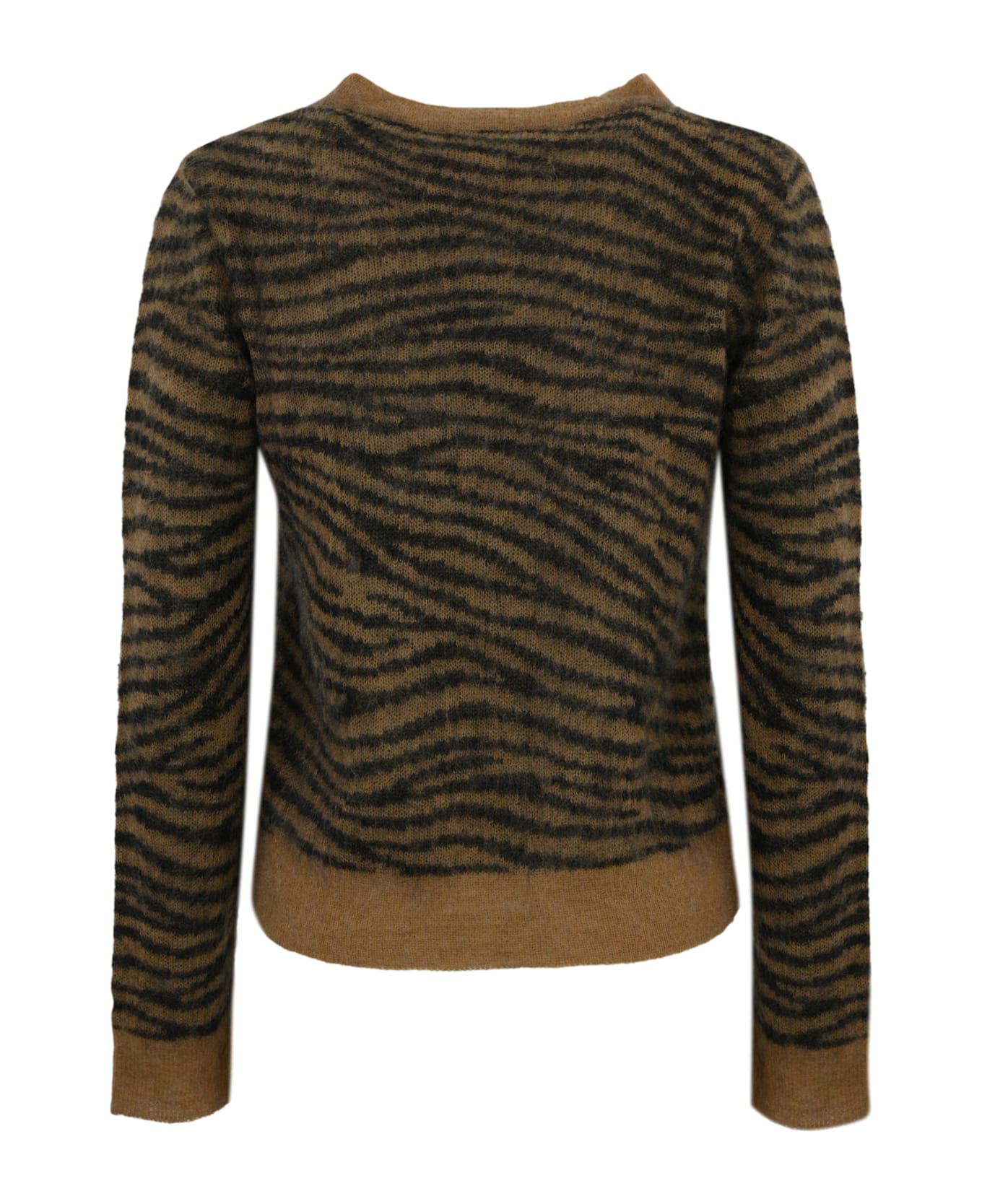 Max Mara Studio 'abadan' Mohair Sweater - NERO-CAMMELLO