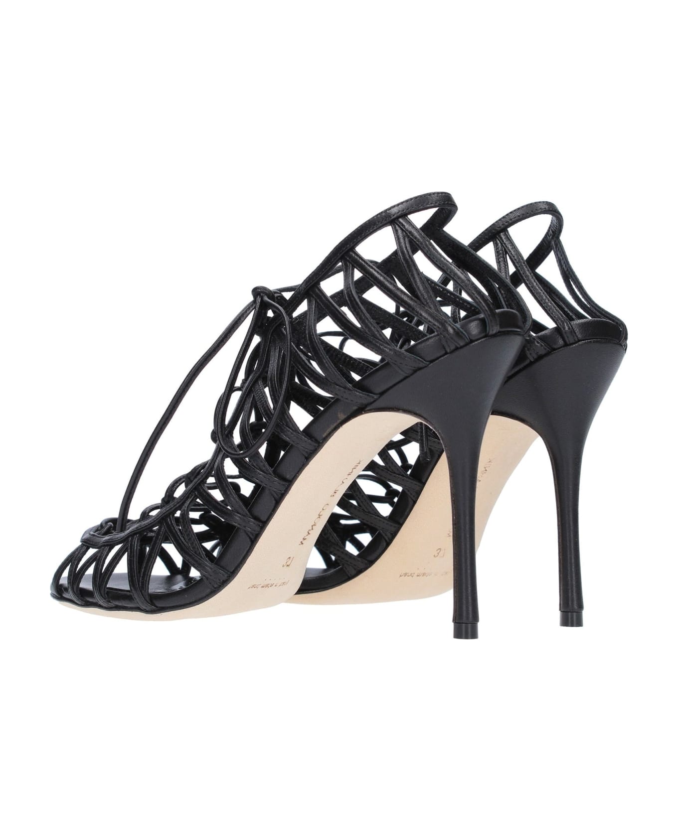 Manolo Blahnik Hamza 105 Leather Sandals - Black