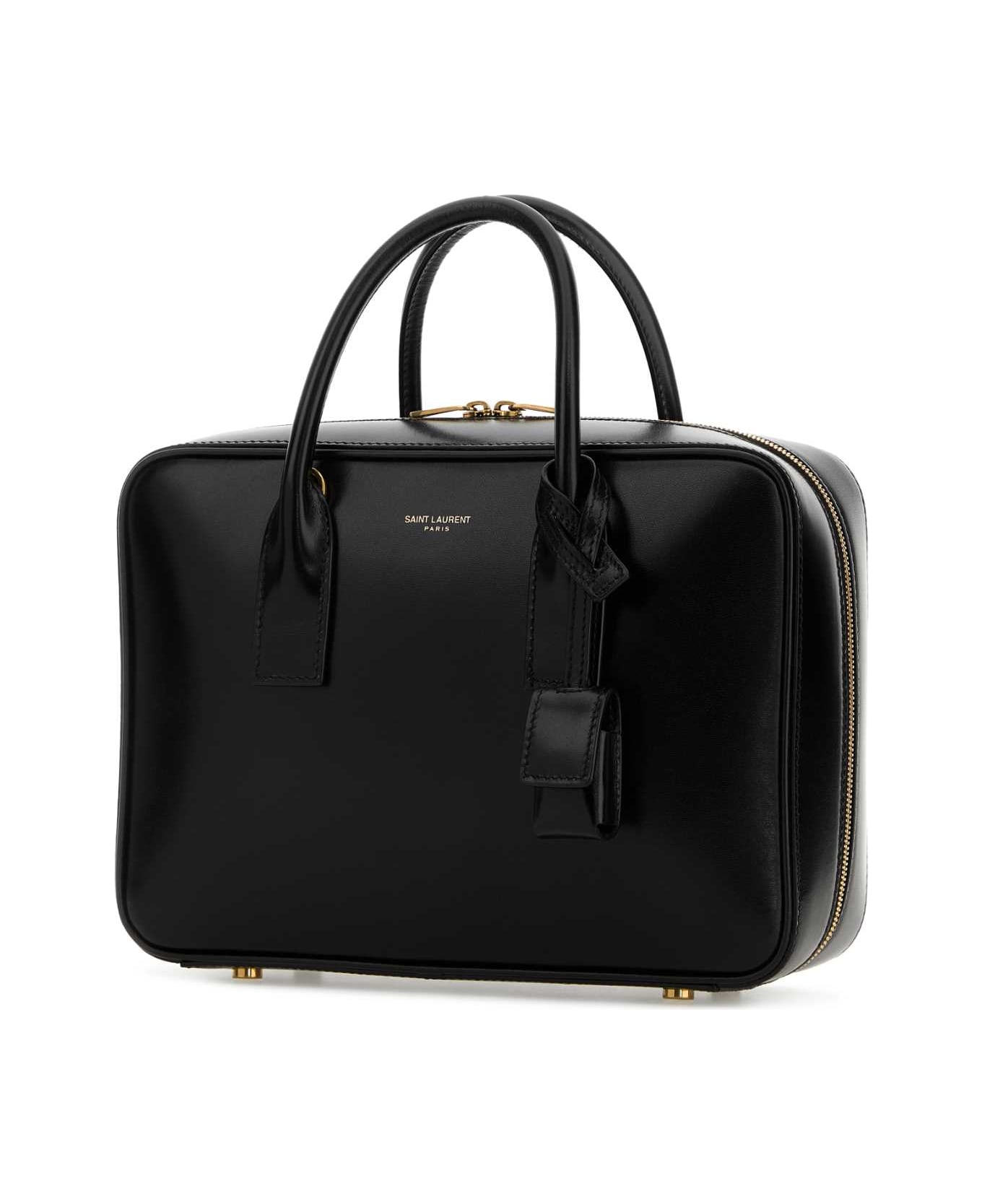Saint Laurent Black Leather Sac De Jour Handbag - BLACK