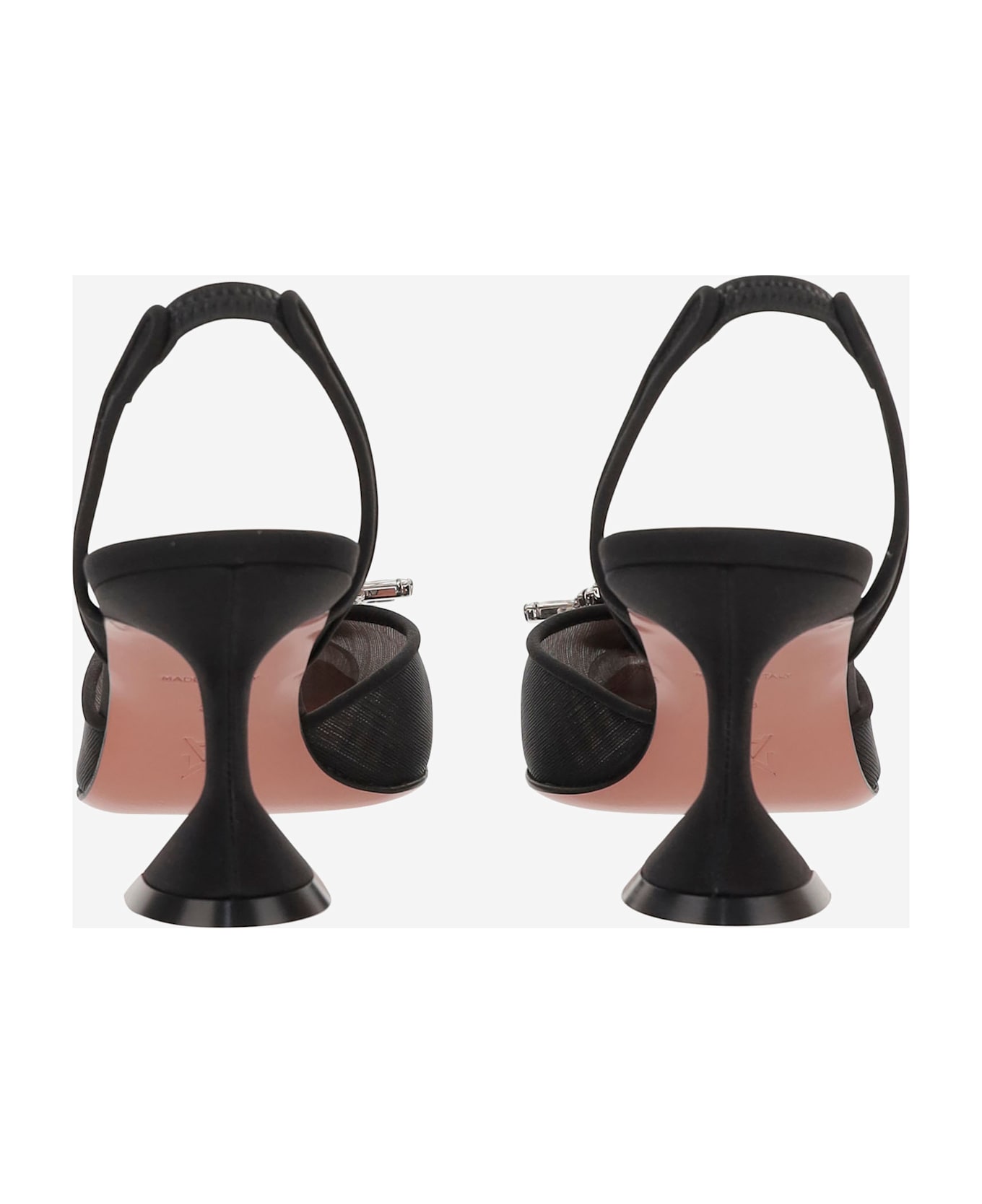 Amina Muaddi Begum Mesh Slingbacks - Black