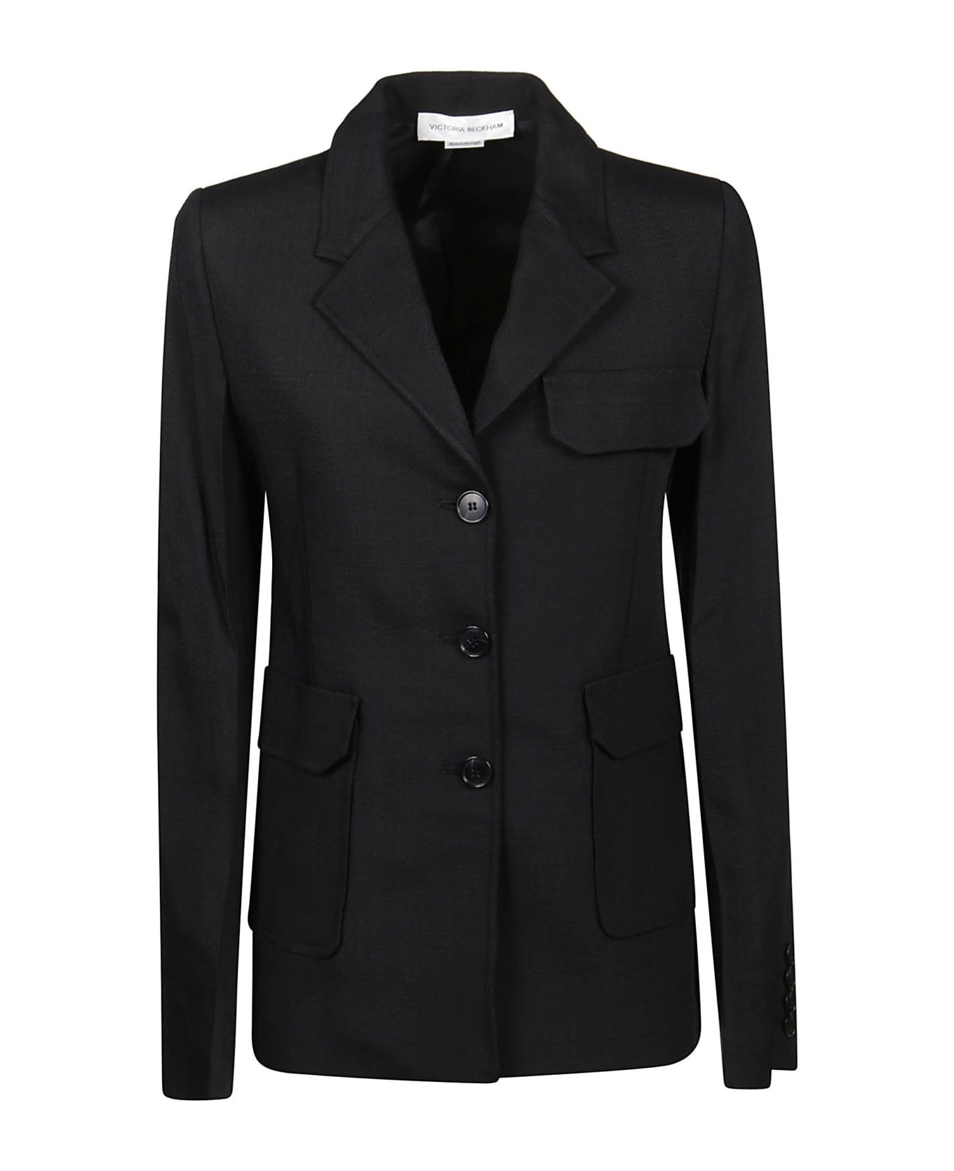 Victoria Beckham Three Button Single-breasted Jacket - Black