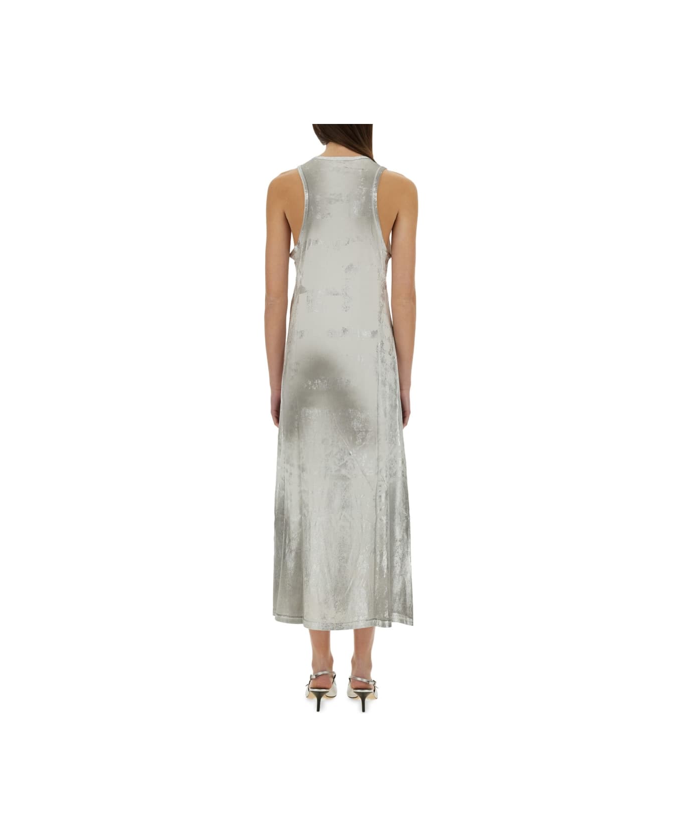 Diesel Long Cotton Dress - SILVER