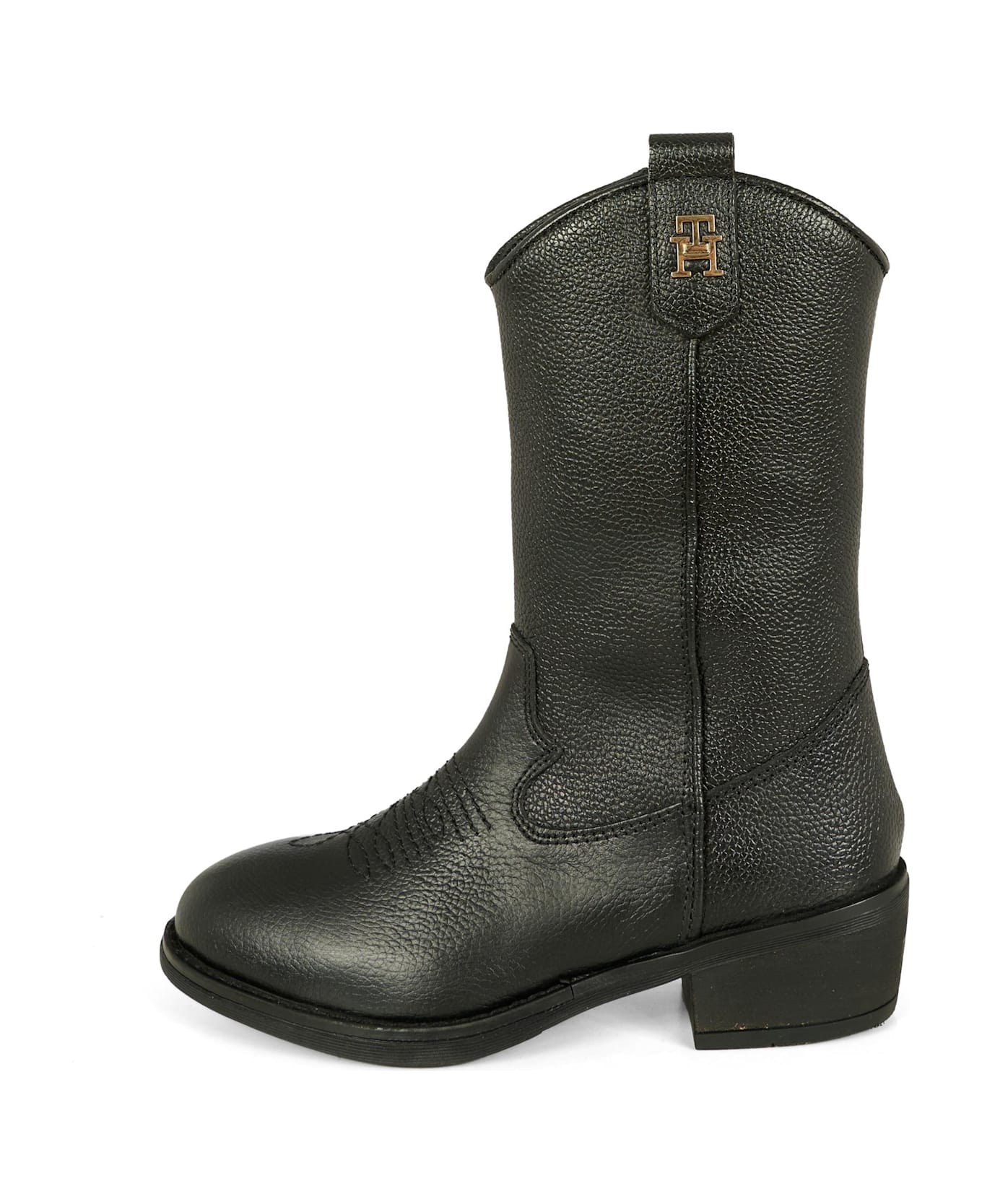 Tommy Hilfiger Black Boots For Girl With Logo - Black