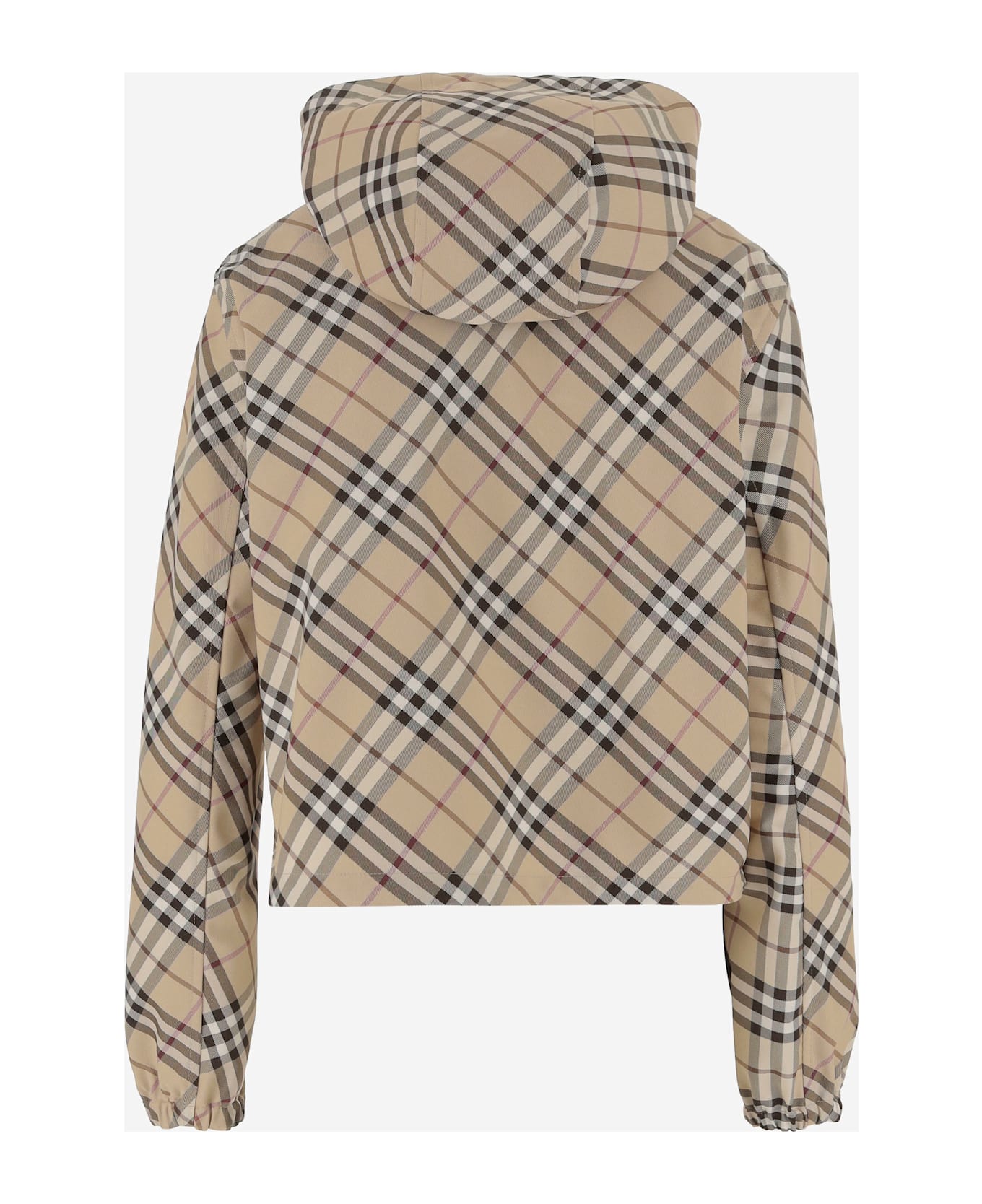 Burberry Check Jacket With Logo - Red