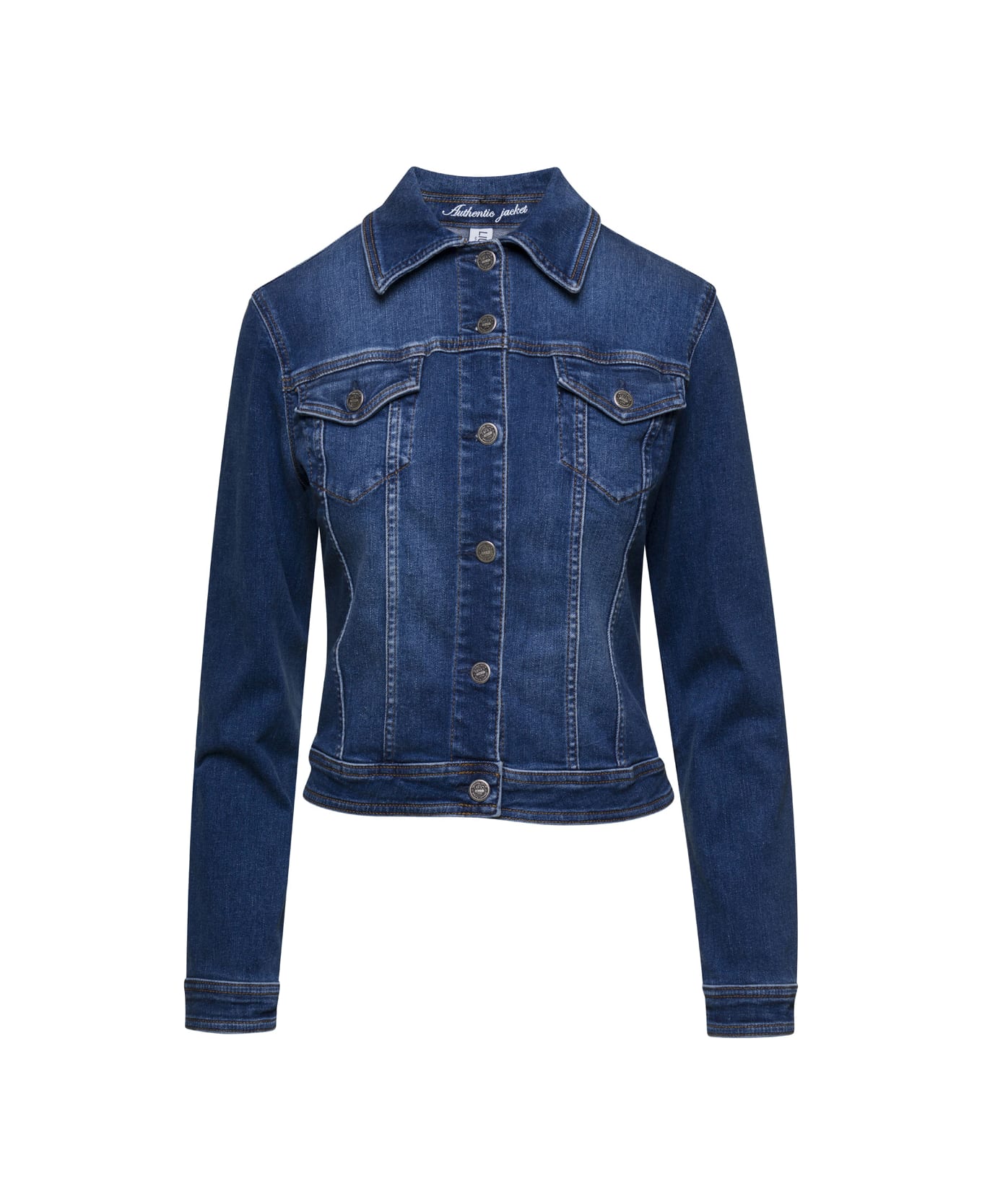 Liu-Jo Blue Cropped Denim Jacket In Cotton Woman - Blu